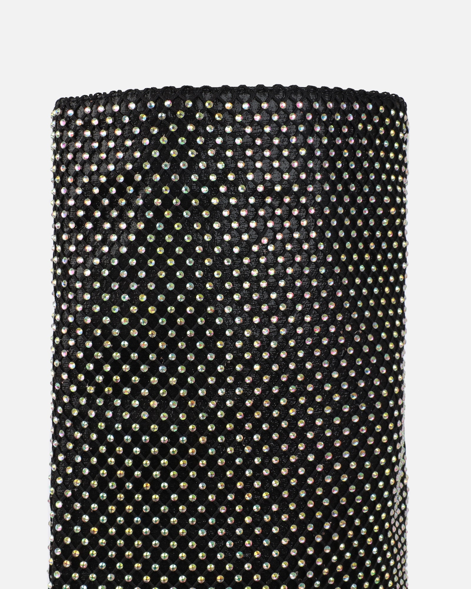 Carlisha Black Diamante Fold Over Stiletto Boots