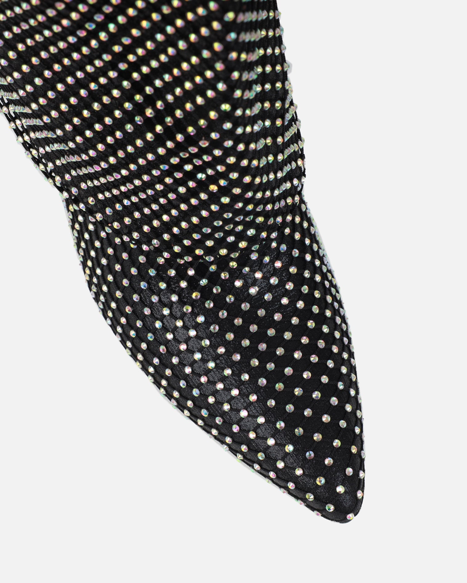 Carlisha Black Diamante Fold Over Stiletto Boots