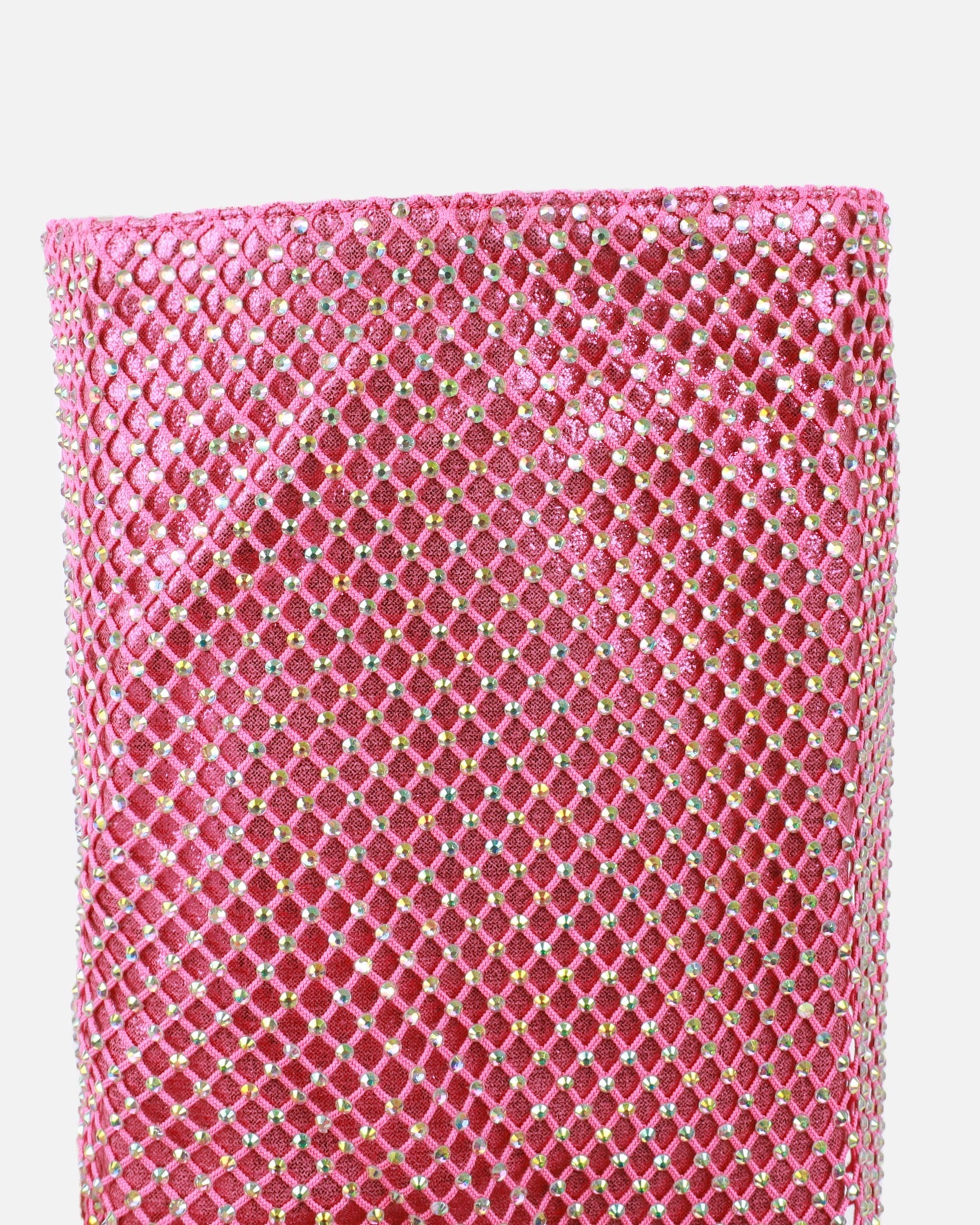 Carlisha Pink Diamante Fold Over Stiletto Boots