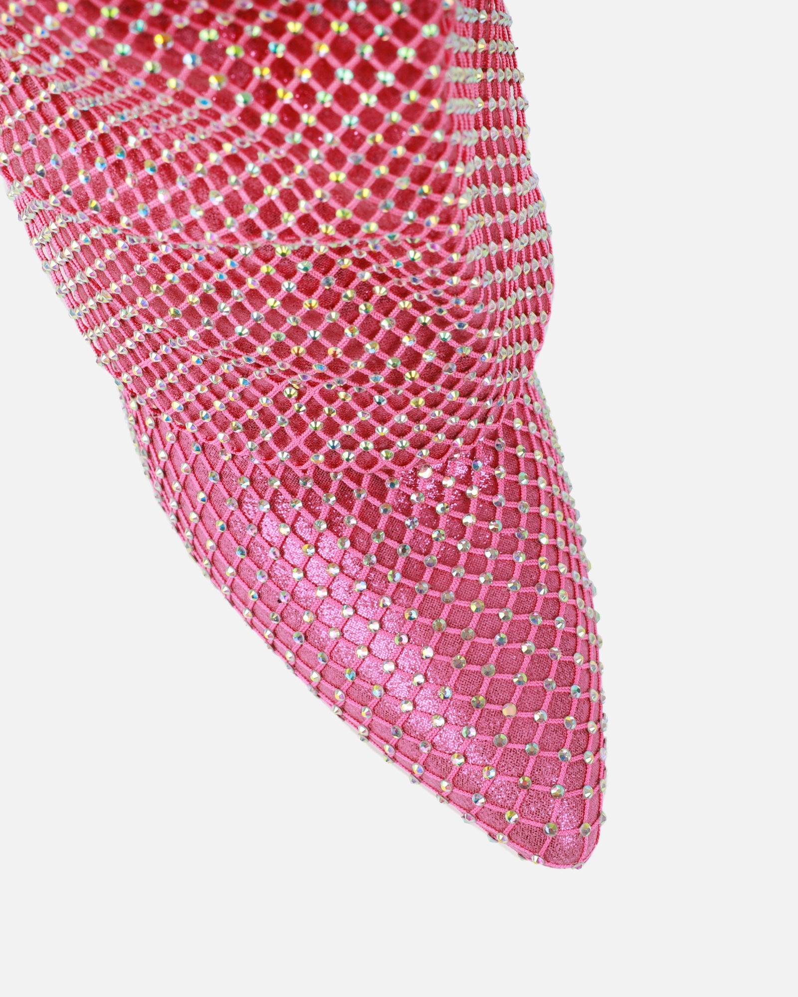 Carlisha Pink Diamante Fold Over Stiletto Boots