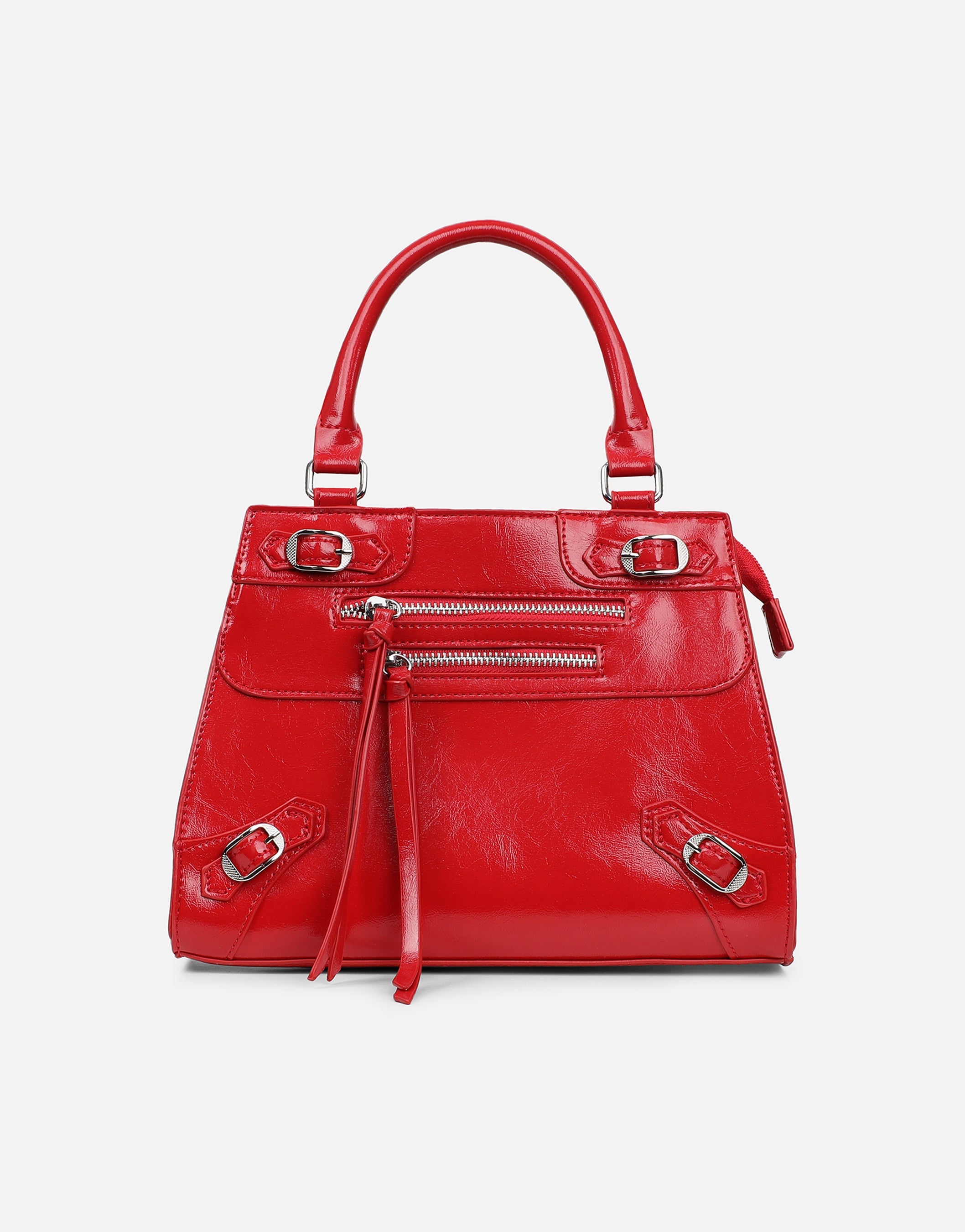 Adina Red Stud Detail Handbag