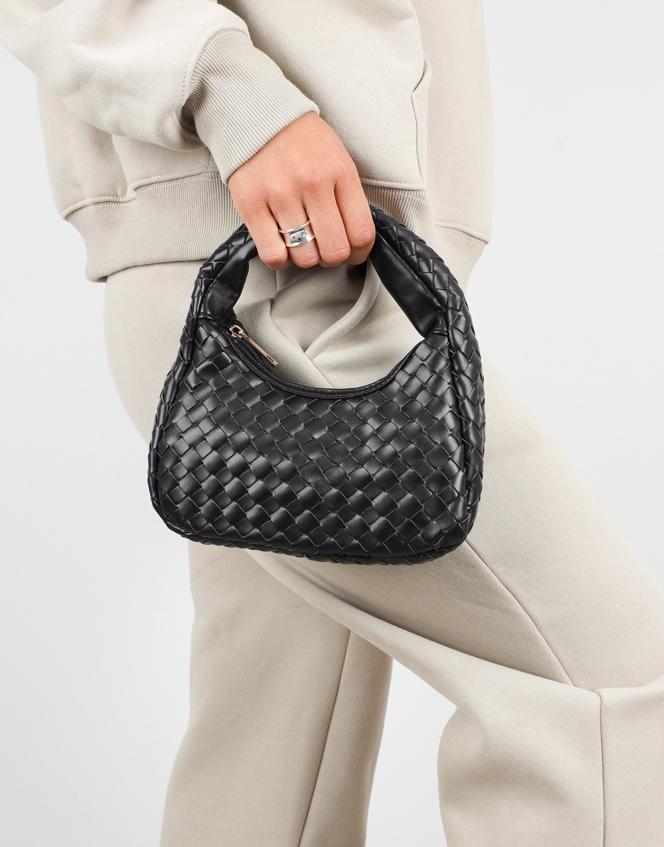 Albany Black Woven Mini Bag