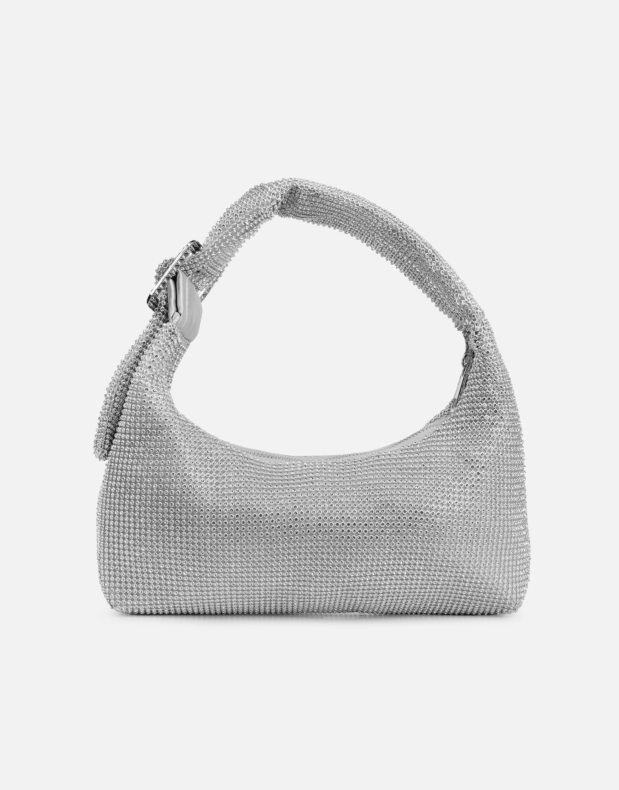 Alessa Silver Diamante Shoulder Bag