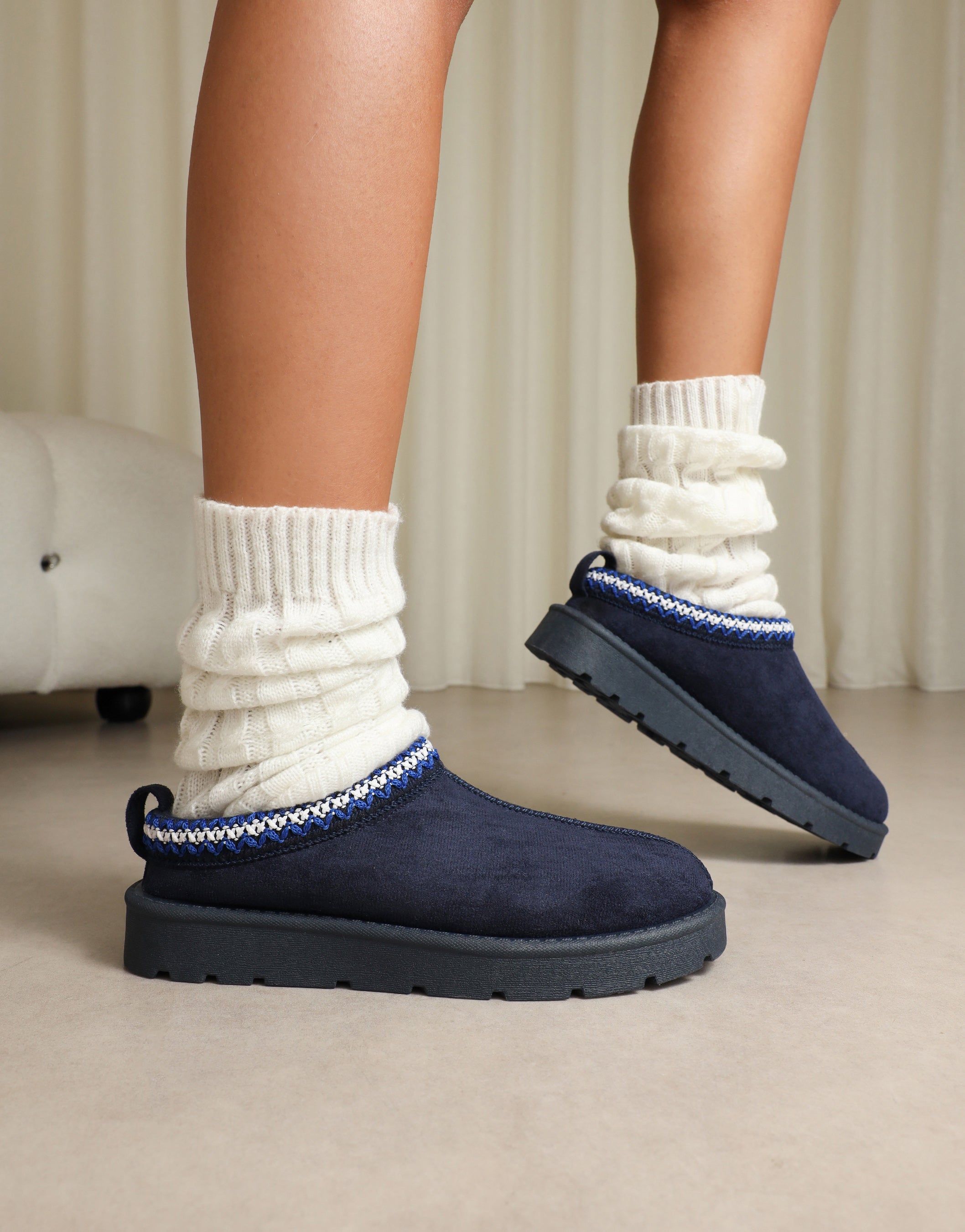 Cally Navy Slippers