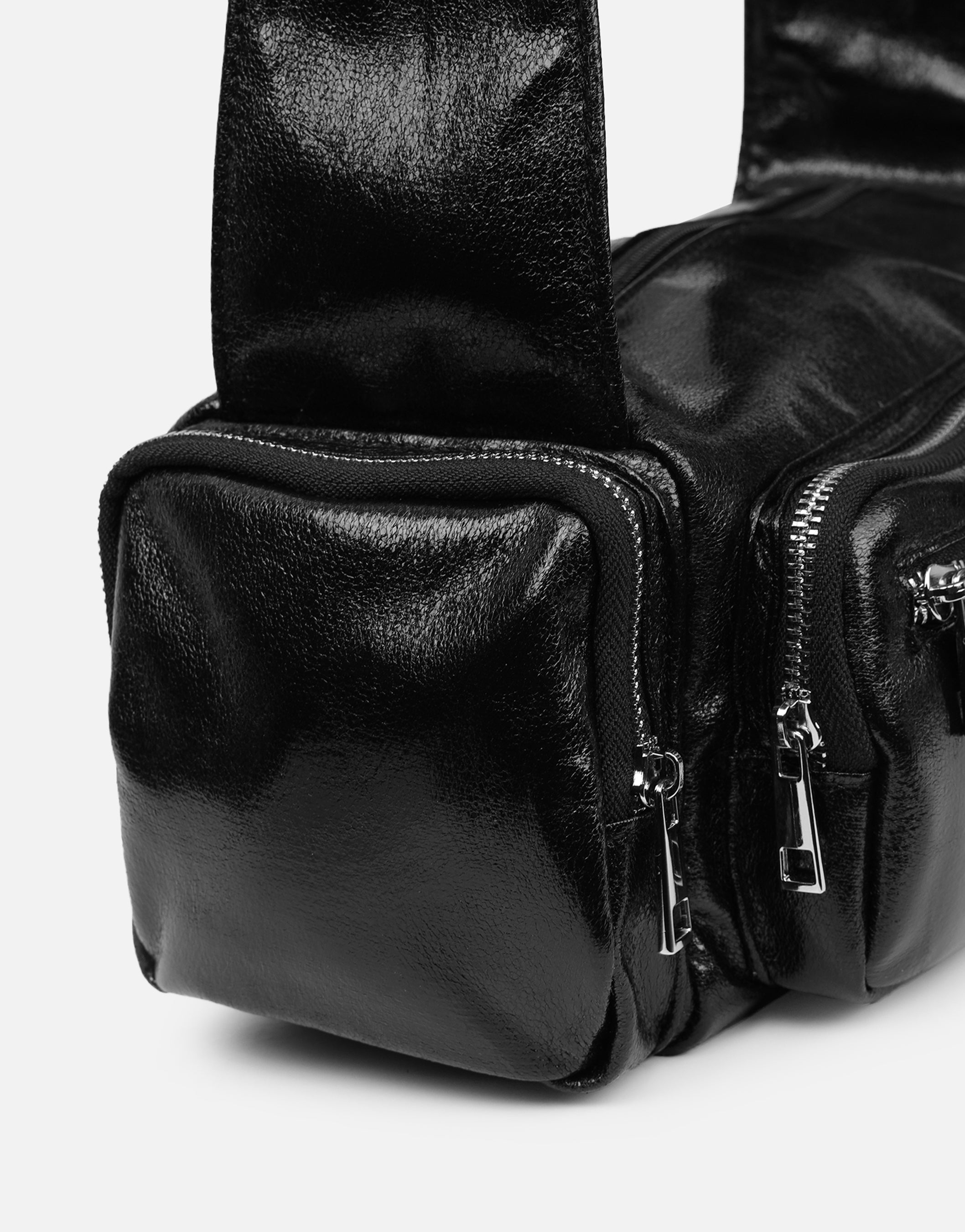 Ceyda Black Barrel Utility Shoulder Bag