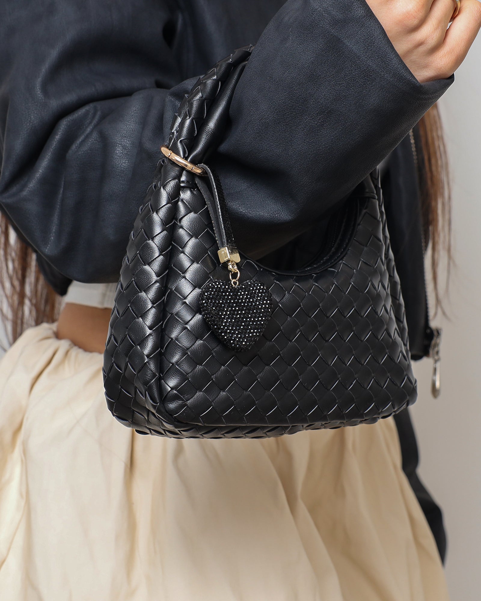 Lumi Black Diamante Heart Charm