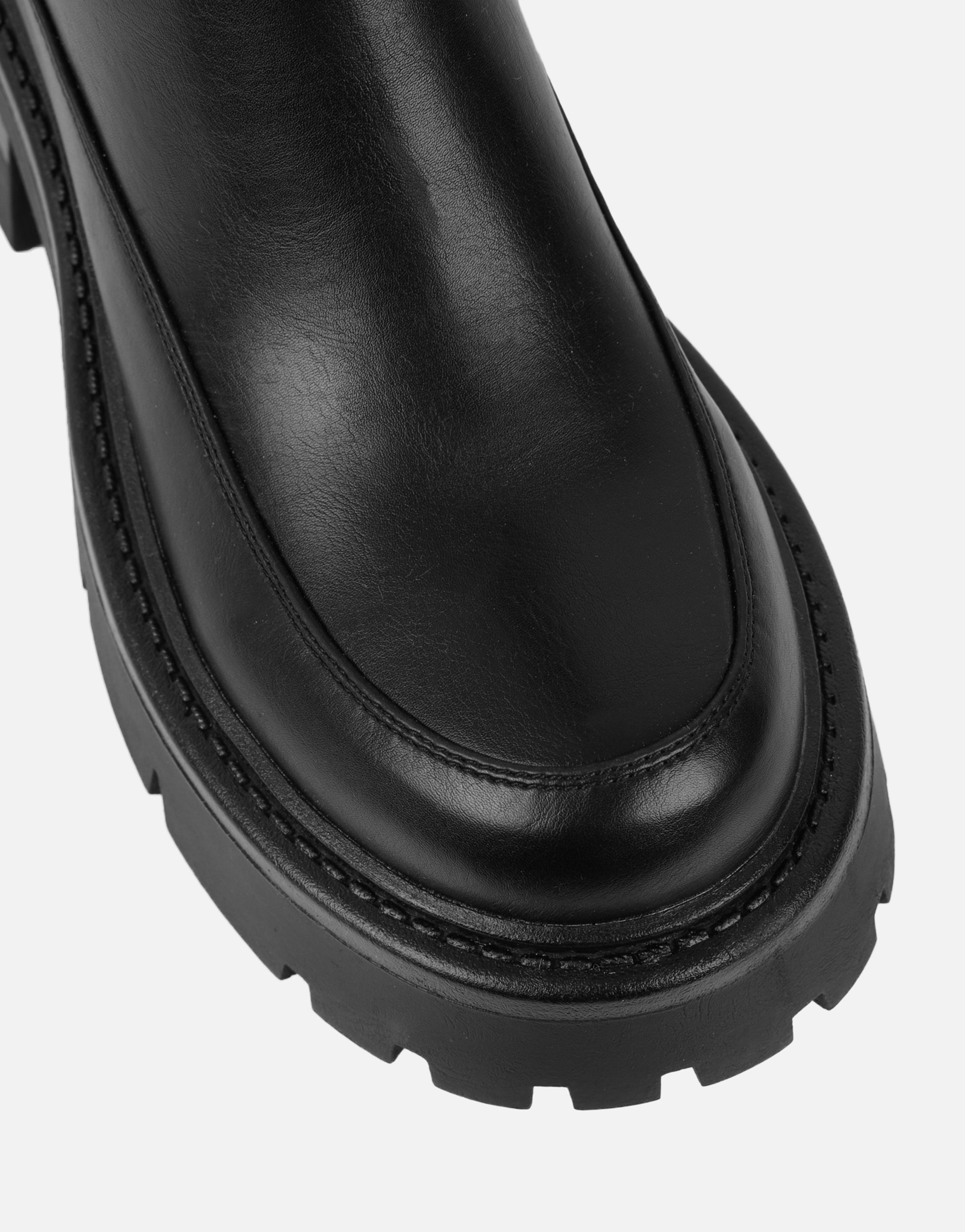 Chorley Black Microfibre Stretch Chunky Boots