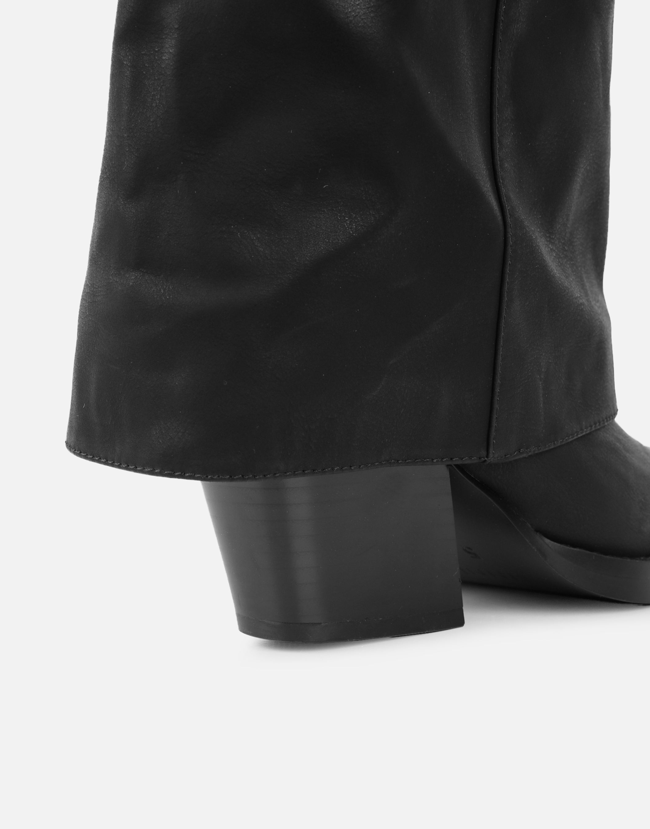 Kiarra Black Western Foldover Heeled Boots