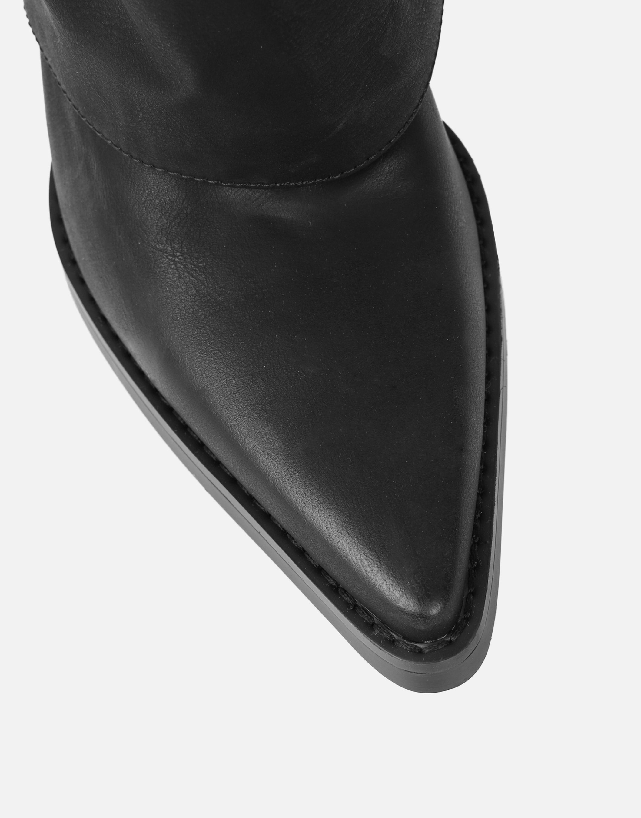 Kiarra Black Western Foldover Heeled Boots