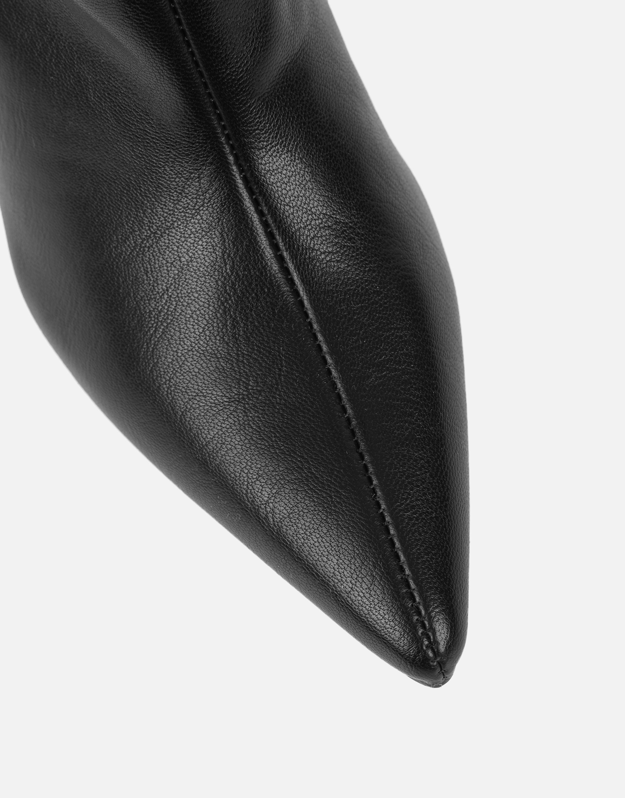 Miguel Black Knee High Heeled Boots