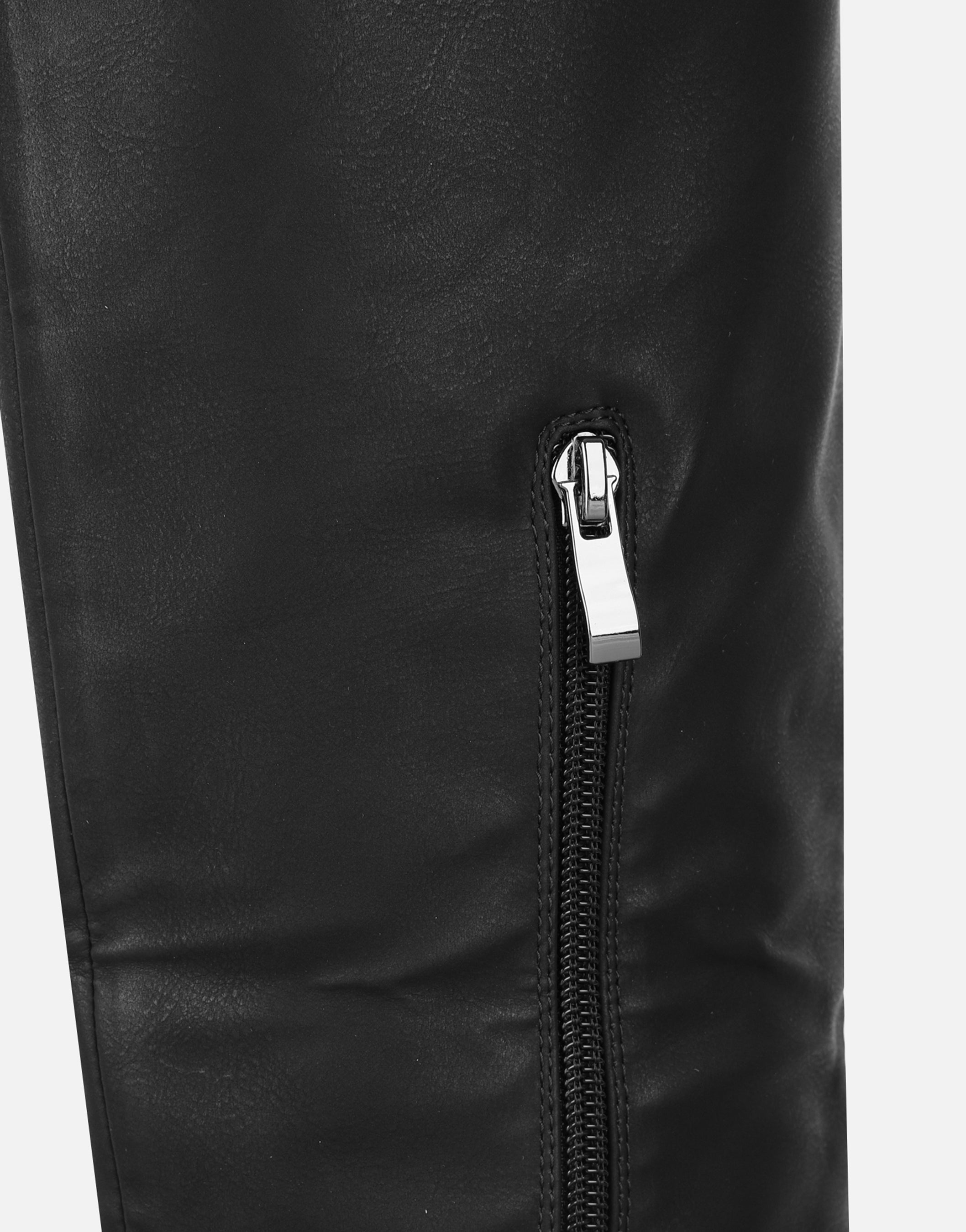 Miles Black Knee High Tab Detail Boots