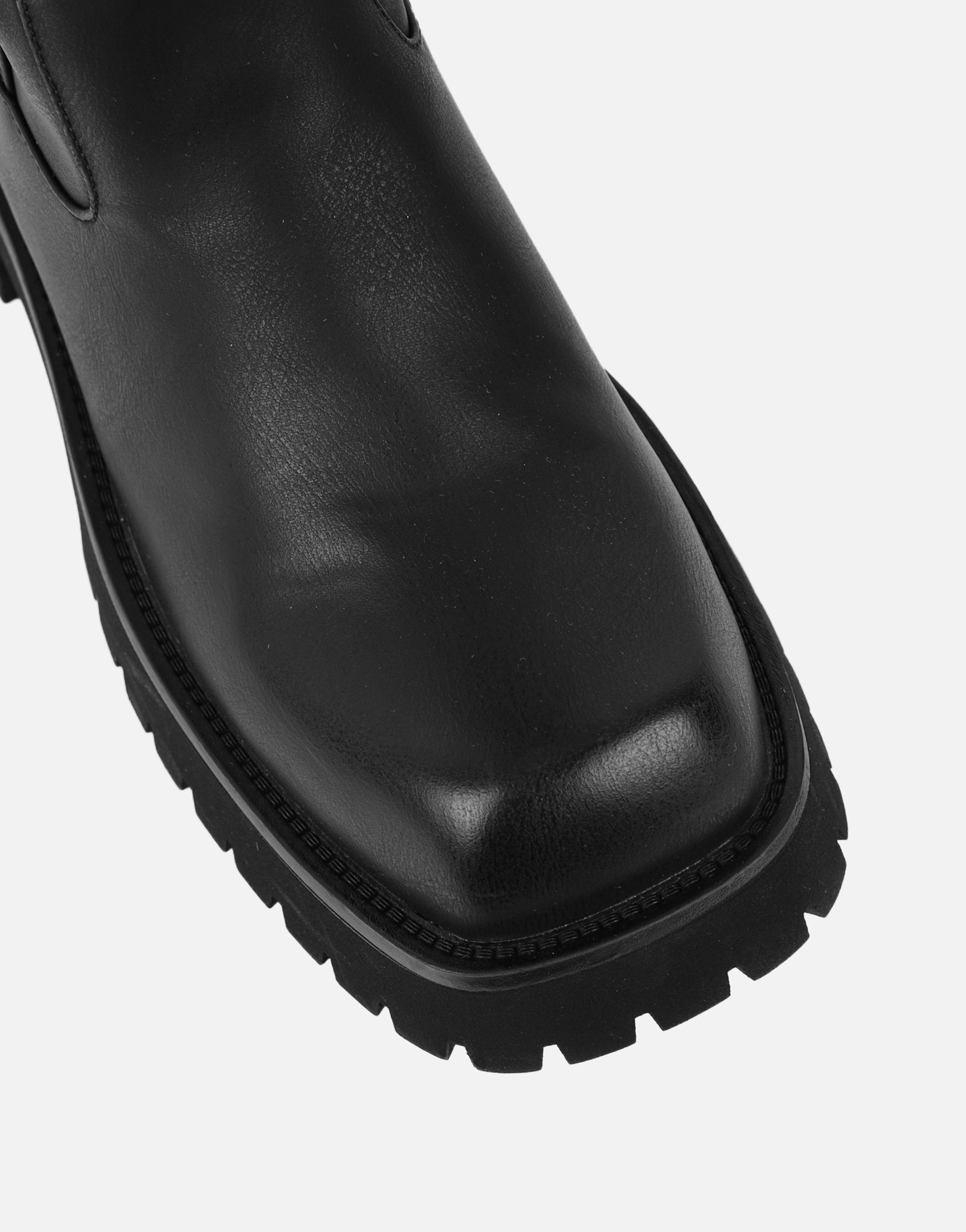 Miles Black Knee High Tab Detail Boots