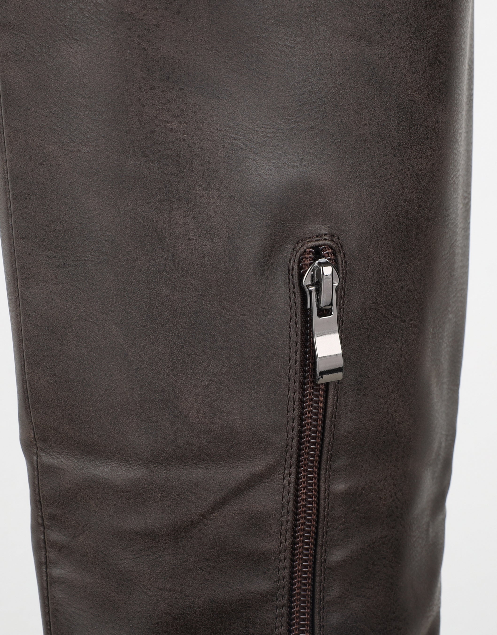 Miles Brown Knee High Tab Detail Boots