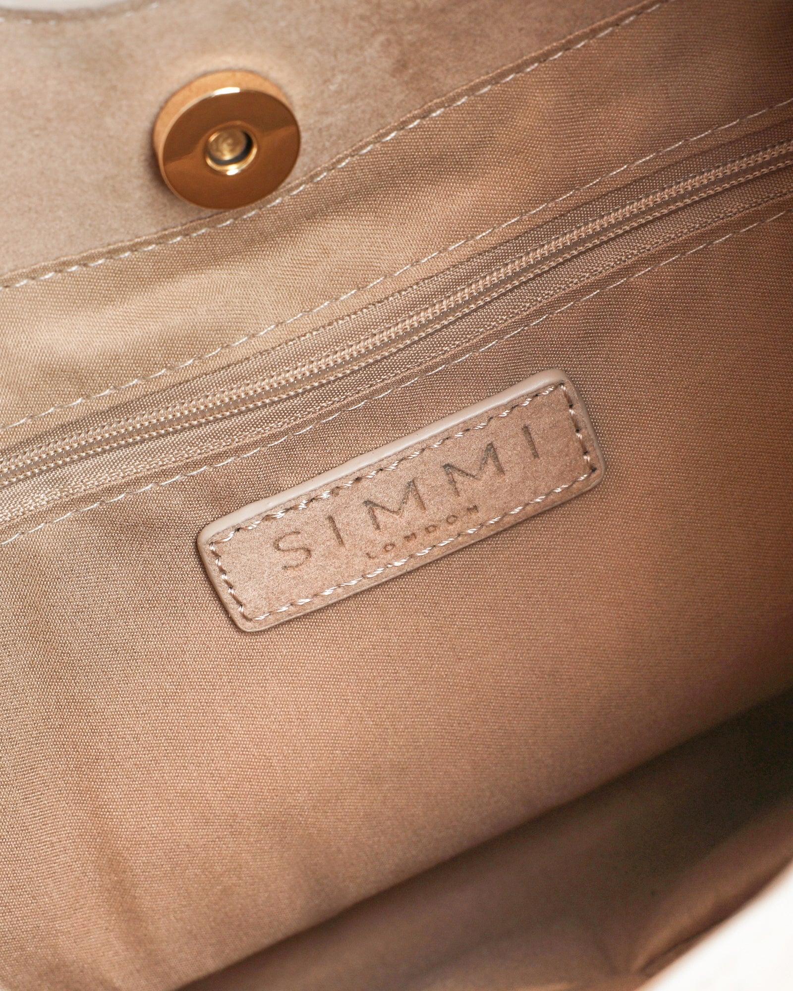 Isla Large Beige Faux Suede Shoulder Bag