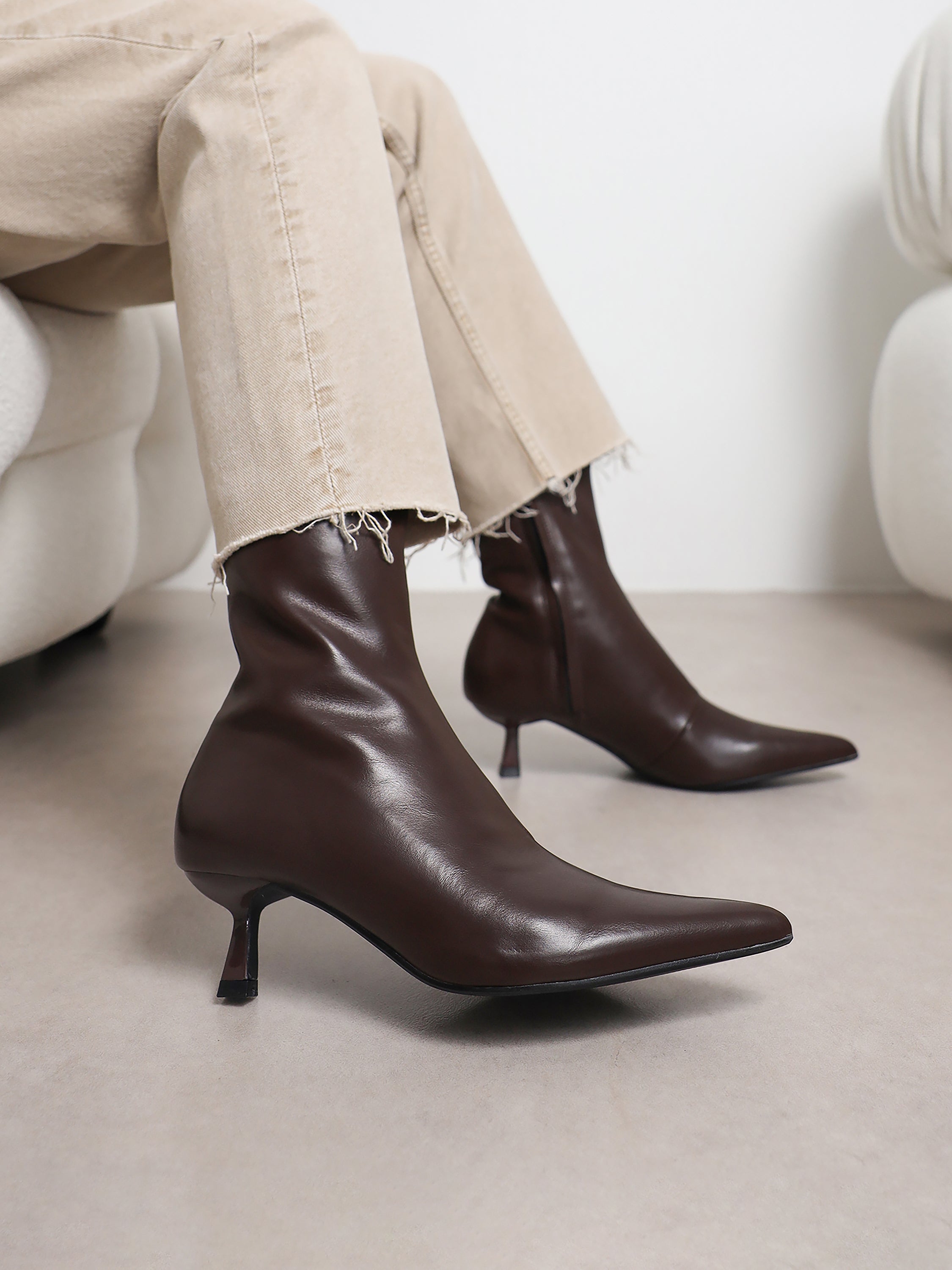 Lambert Chocolate Brown Low Heeled Boots