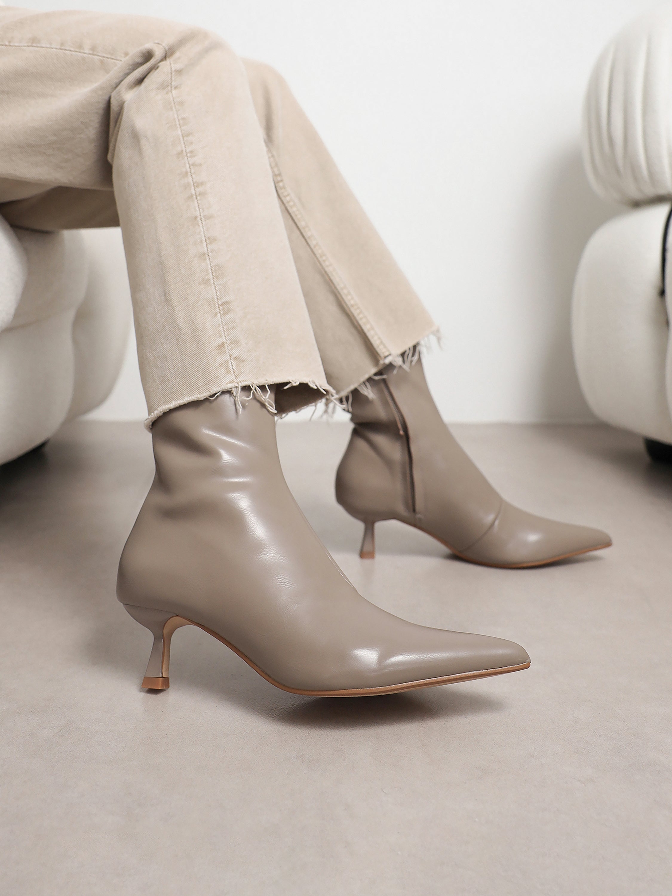 Lambert Taupe Low Heeled Boots