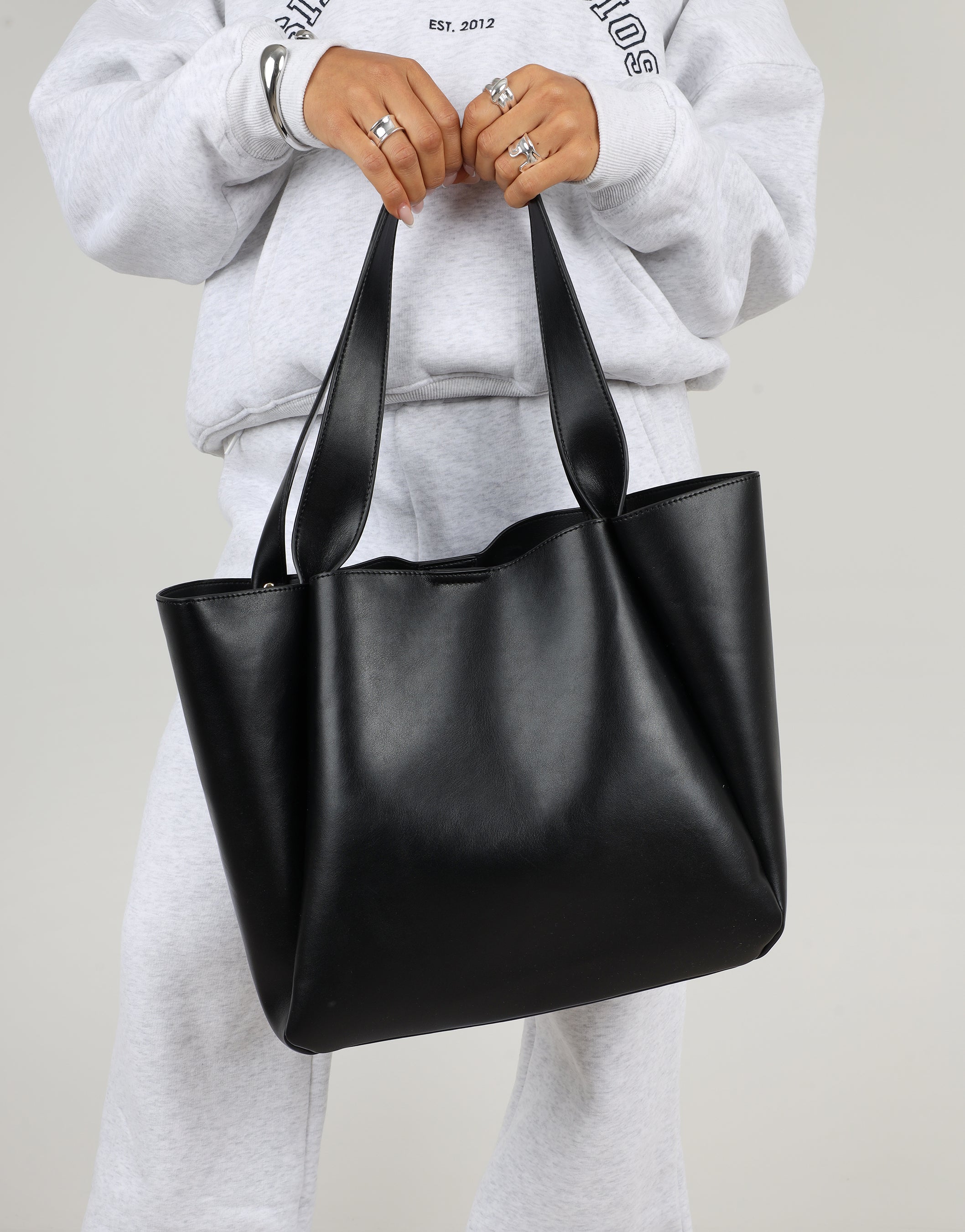 Sally Large Black Tote Bag