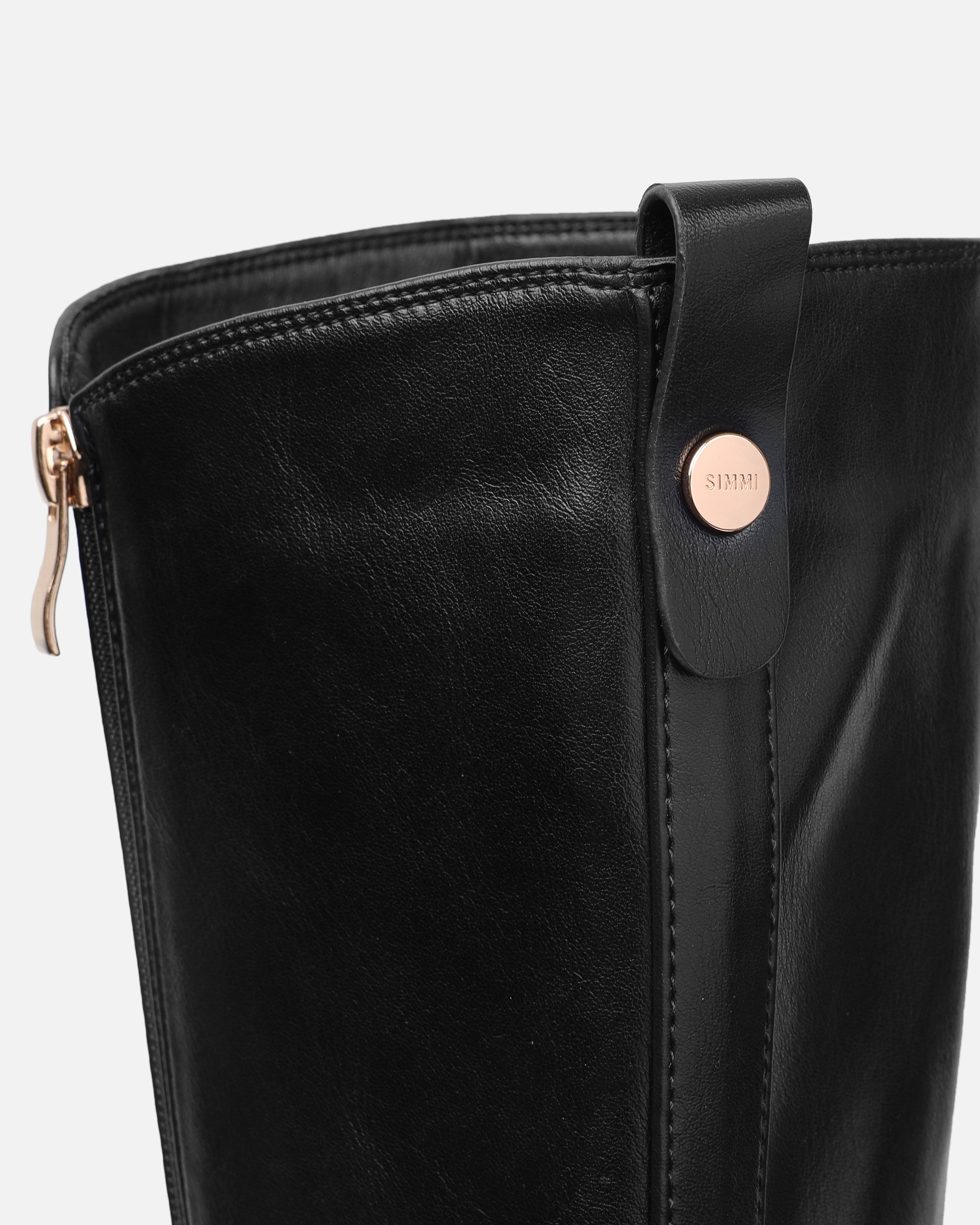 Brookes Black Knee High Chunky Boots