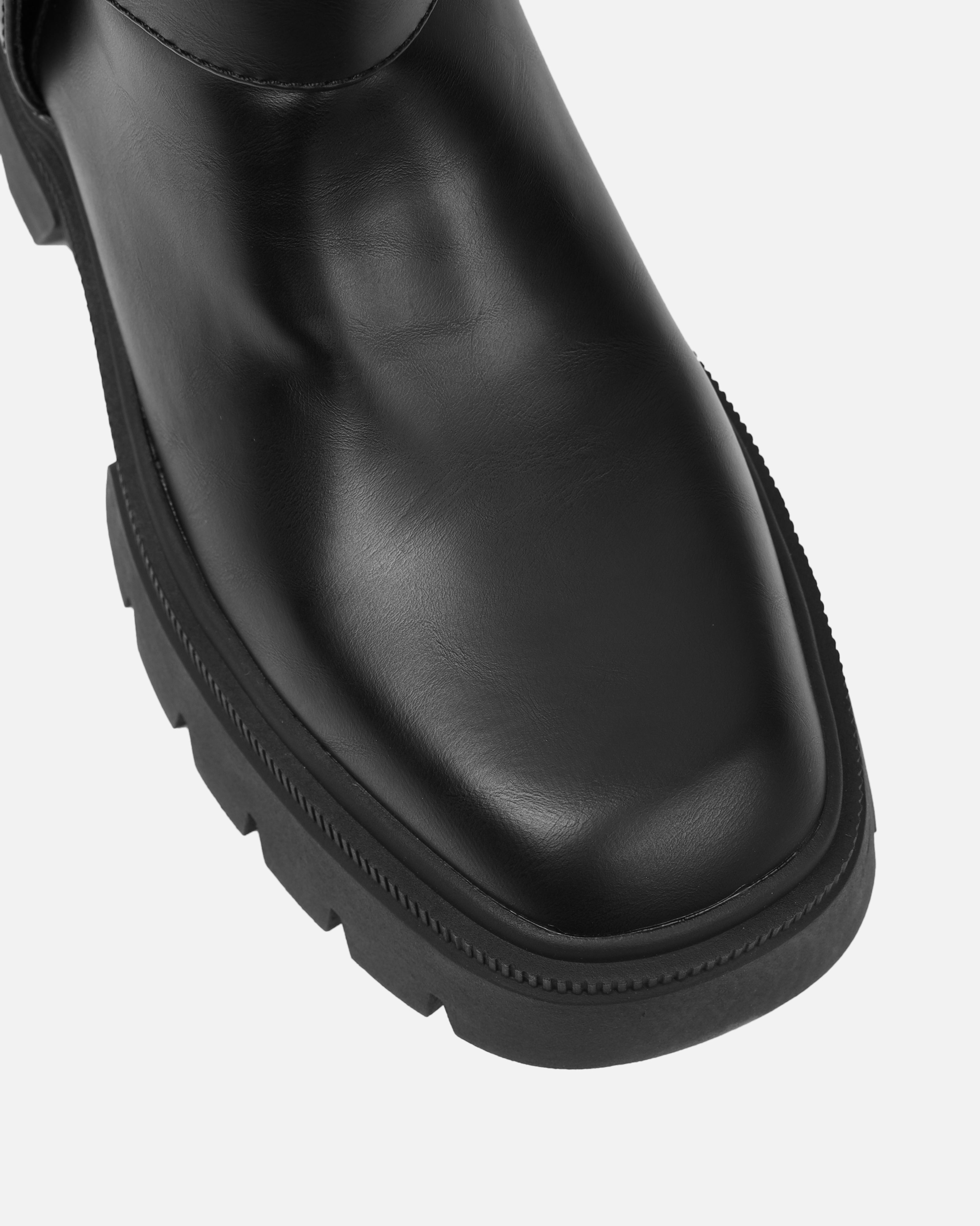 Alpesh Black Chunky Biker Boots