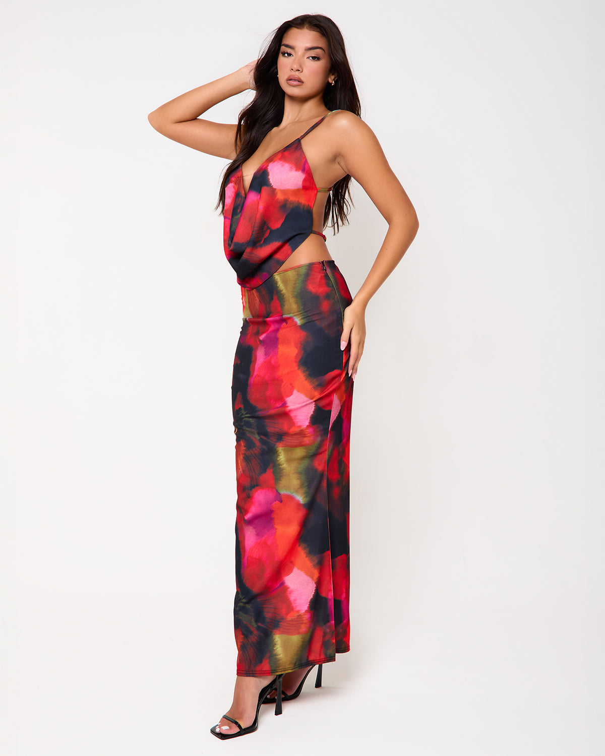 Hudson Print Cowl Neck Maxi Set