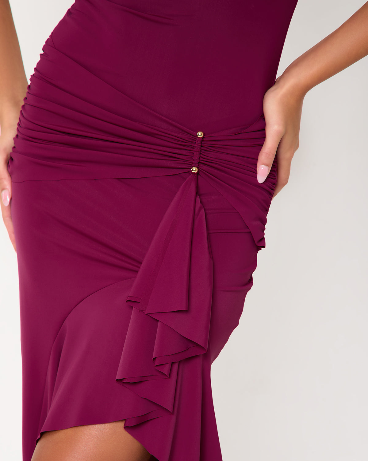 Long Island Off The Shoulder Ruffle Hem Maxi Dress