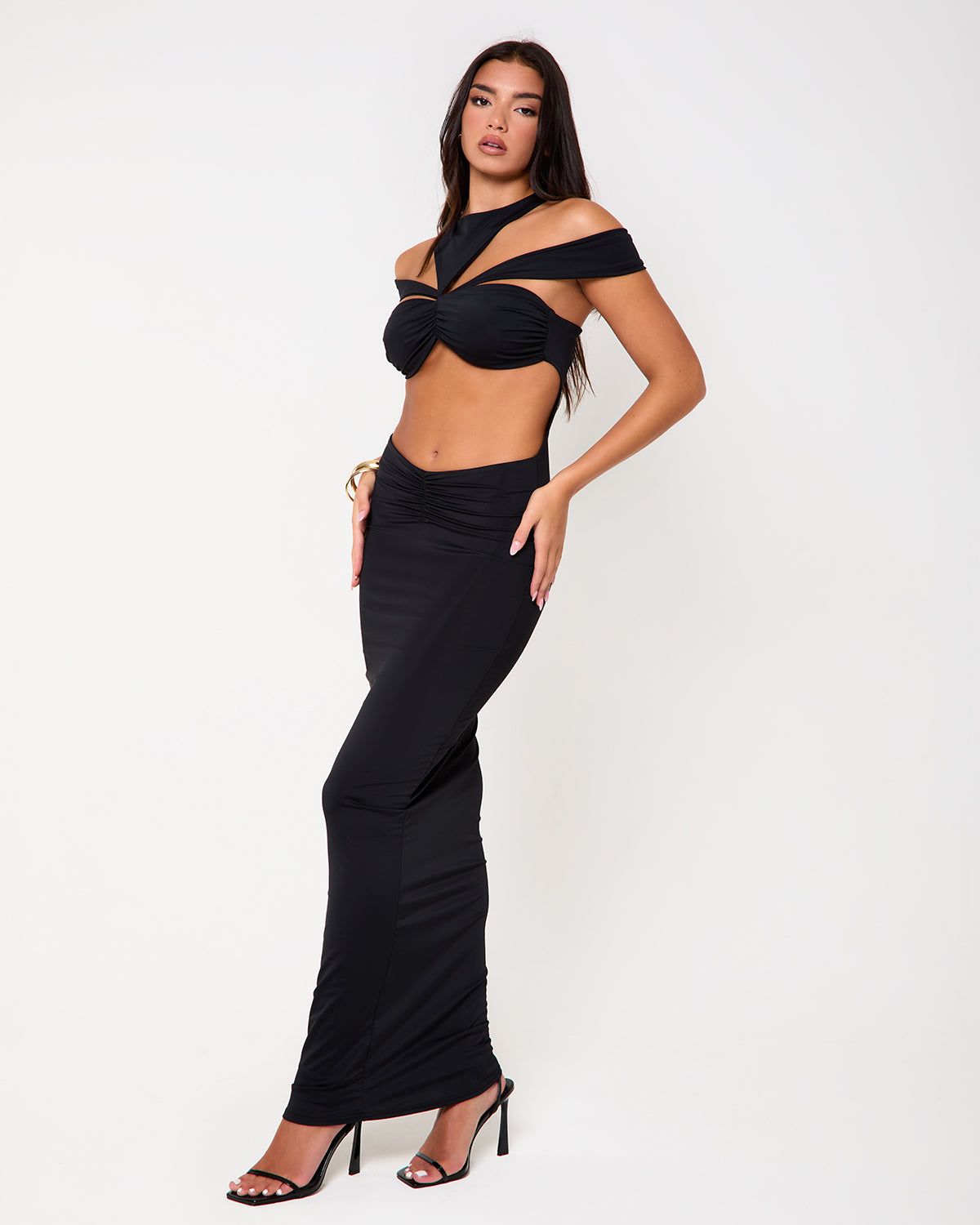 Bronx Black Cut Out Maxi Dress