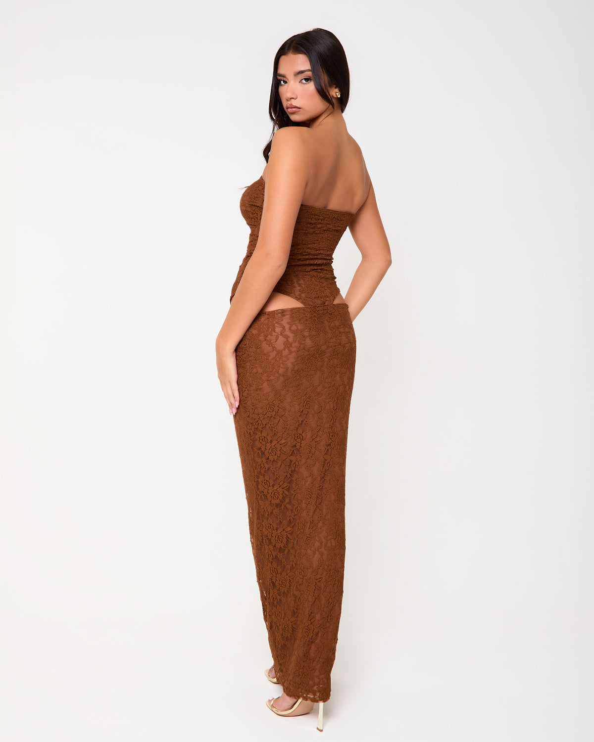 Manhattan Brown Lace Two Piece Set