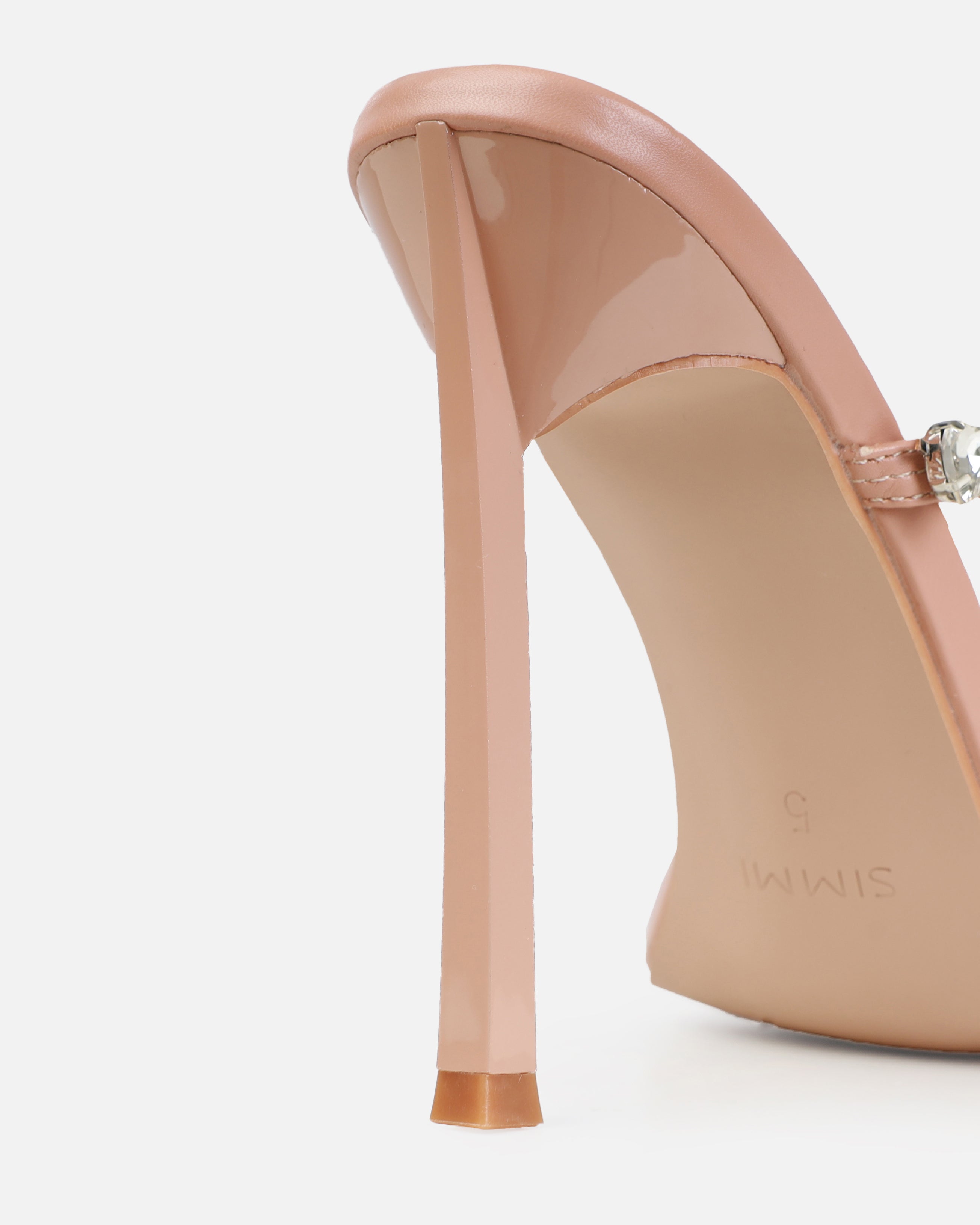 Dionne Crowe Eternal Nude Heart Diamante Mules