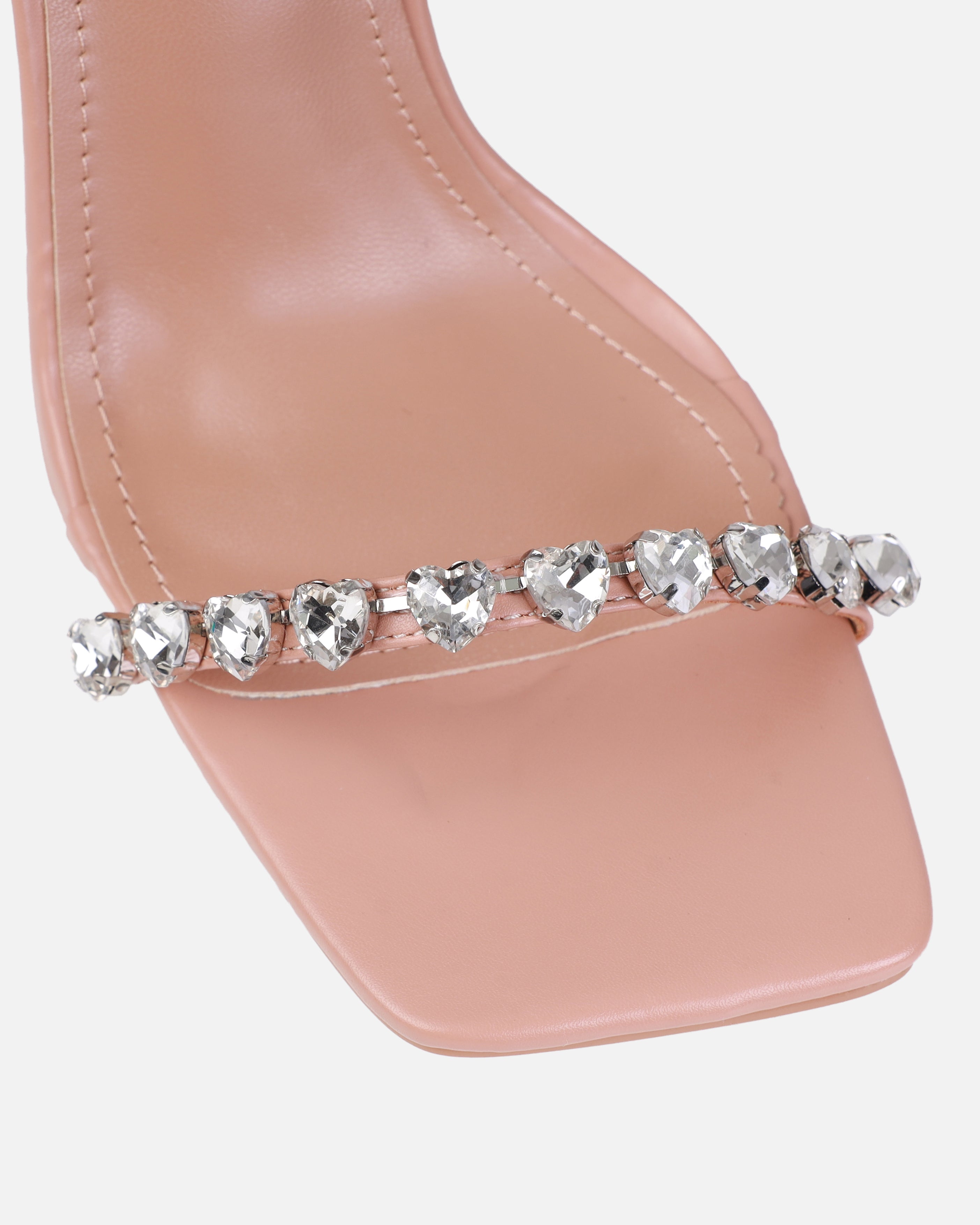 Dionne Crowe Eternal Nude Heart Diamante Mules