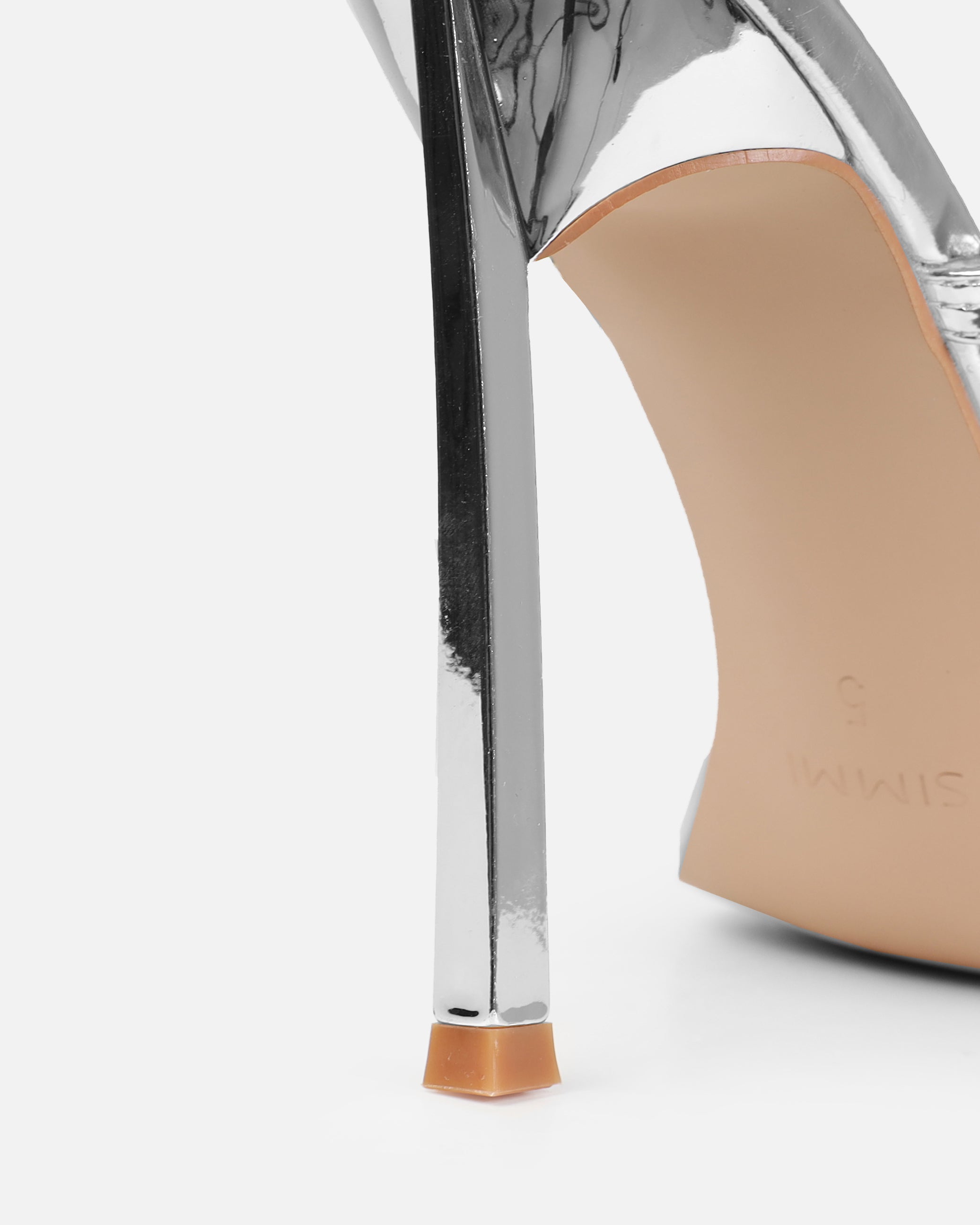 Dionne Crowe Eternal Silver Heart Diamante Mules