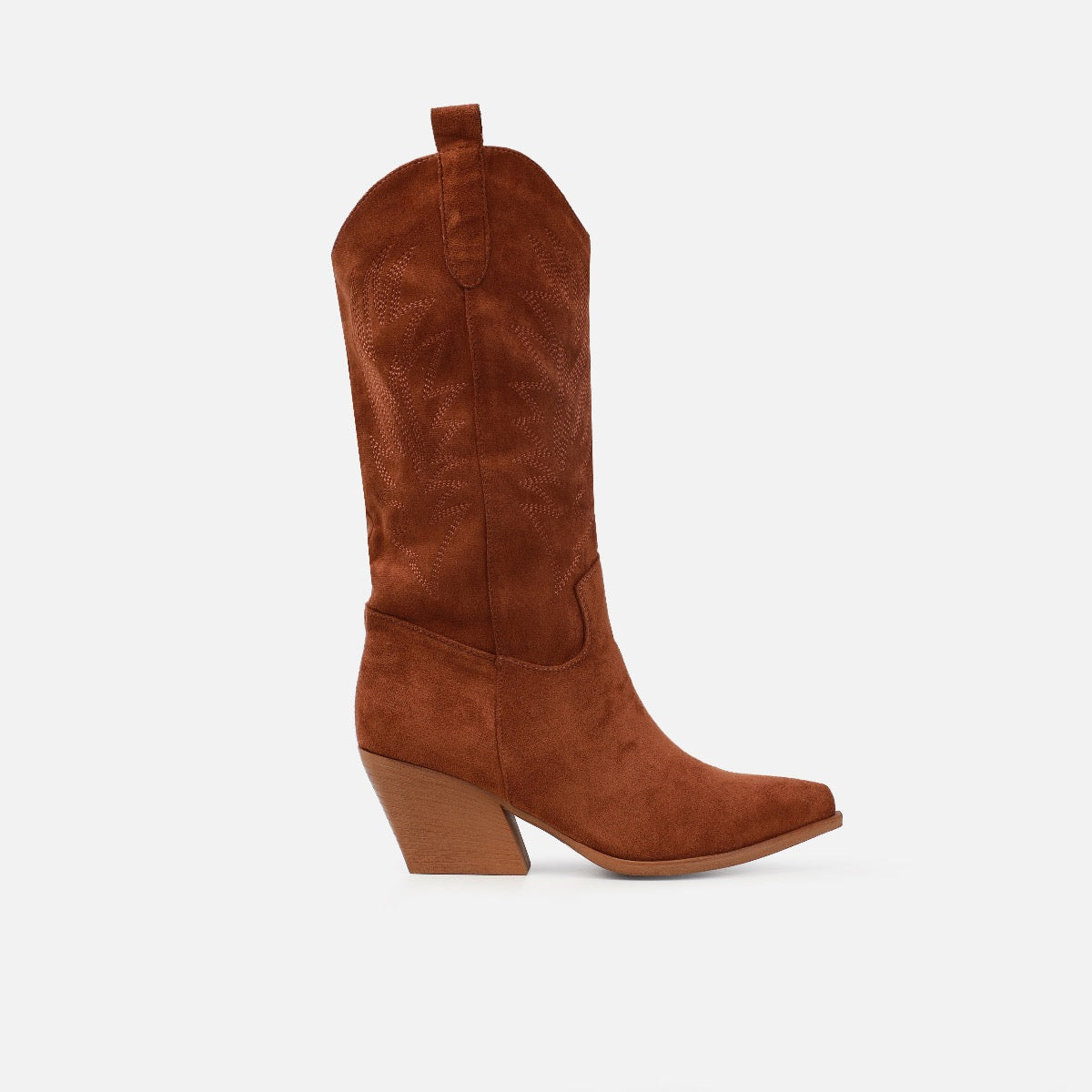 Lasso tan faux suede cowboy western boots