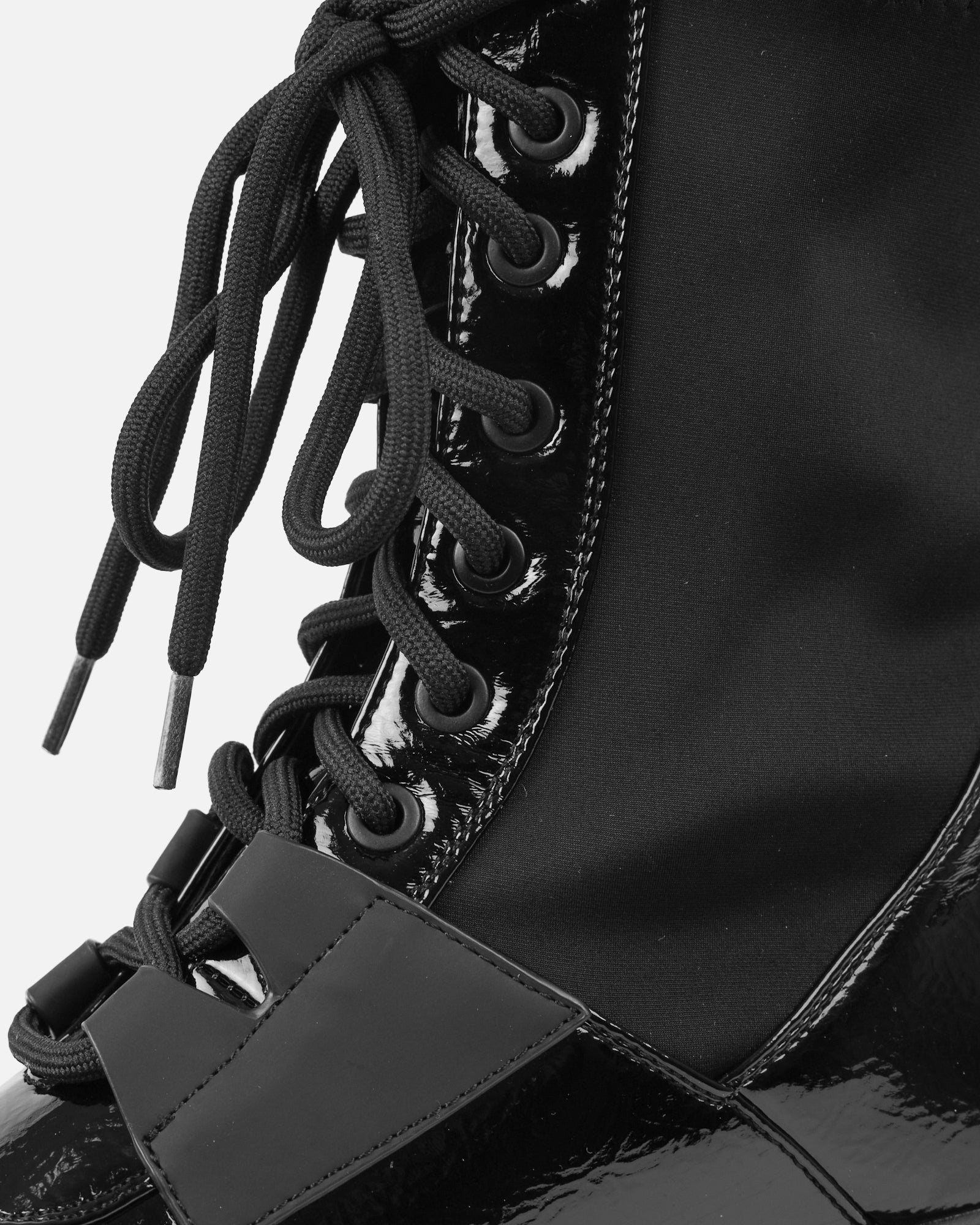 Camden Black Chunky Lace Detail Boots