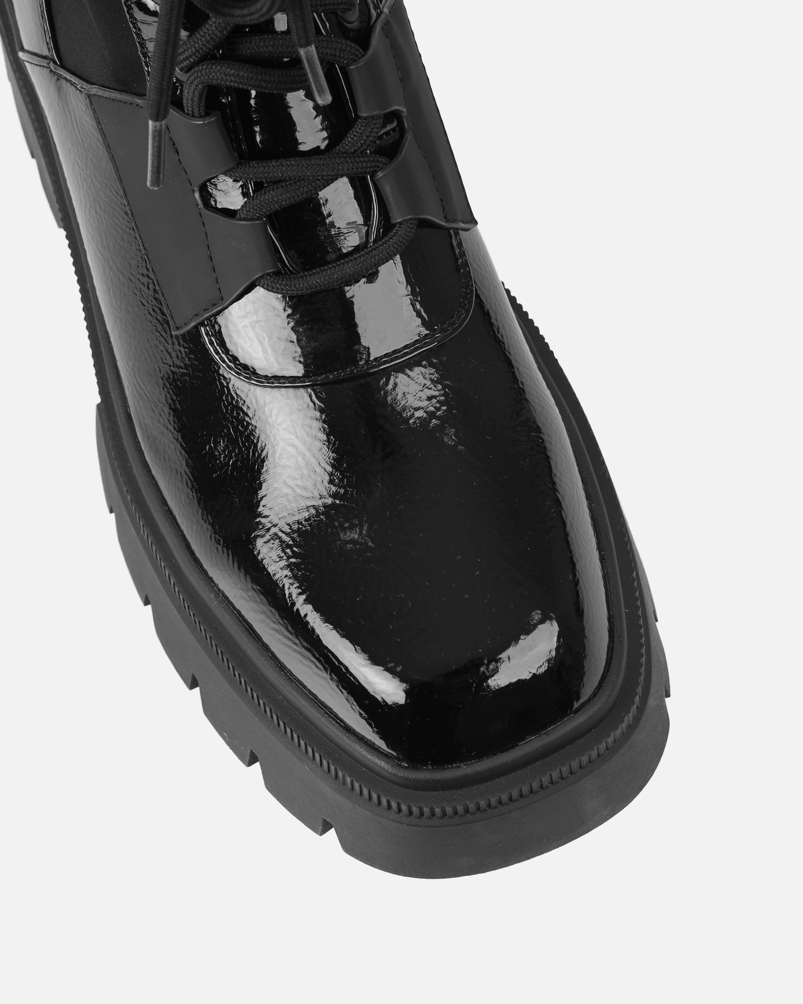 Camden Black Chunky Lace Detail Boots