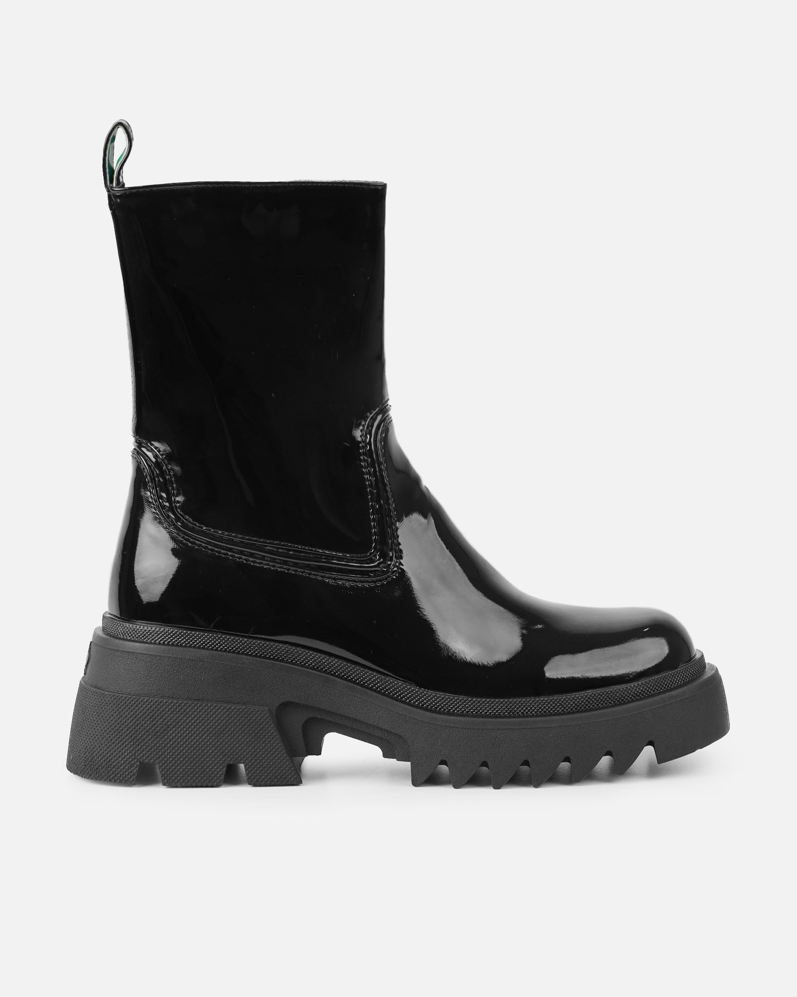 Candace Black Patent Ankle Boots