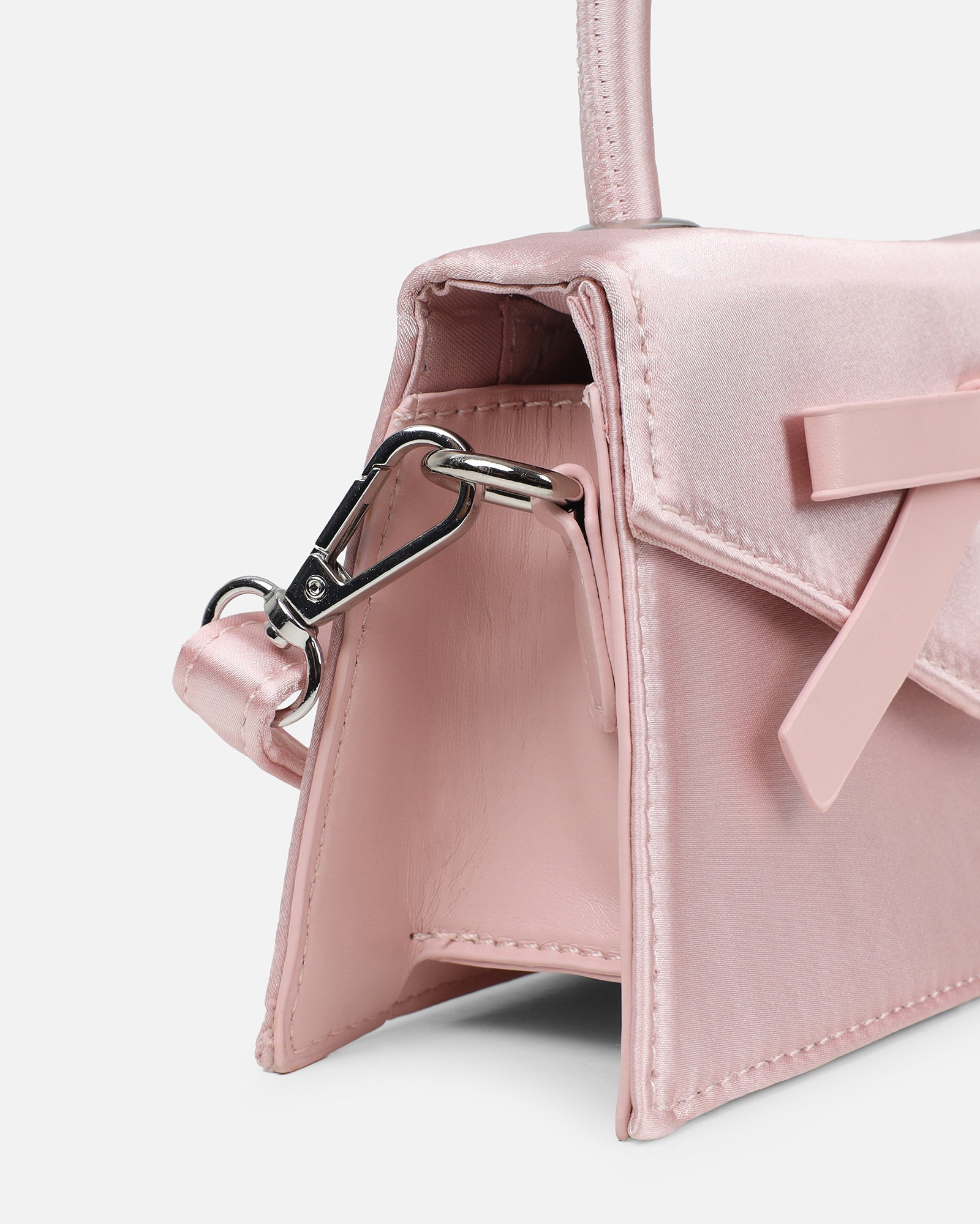 Caressa Pink Satin Bow Detail Top handle Bag