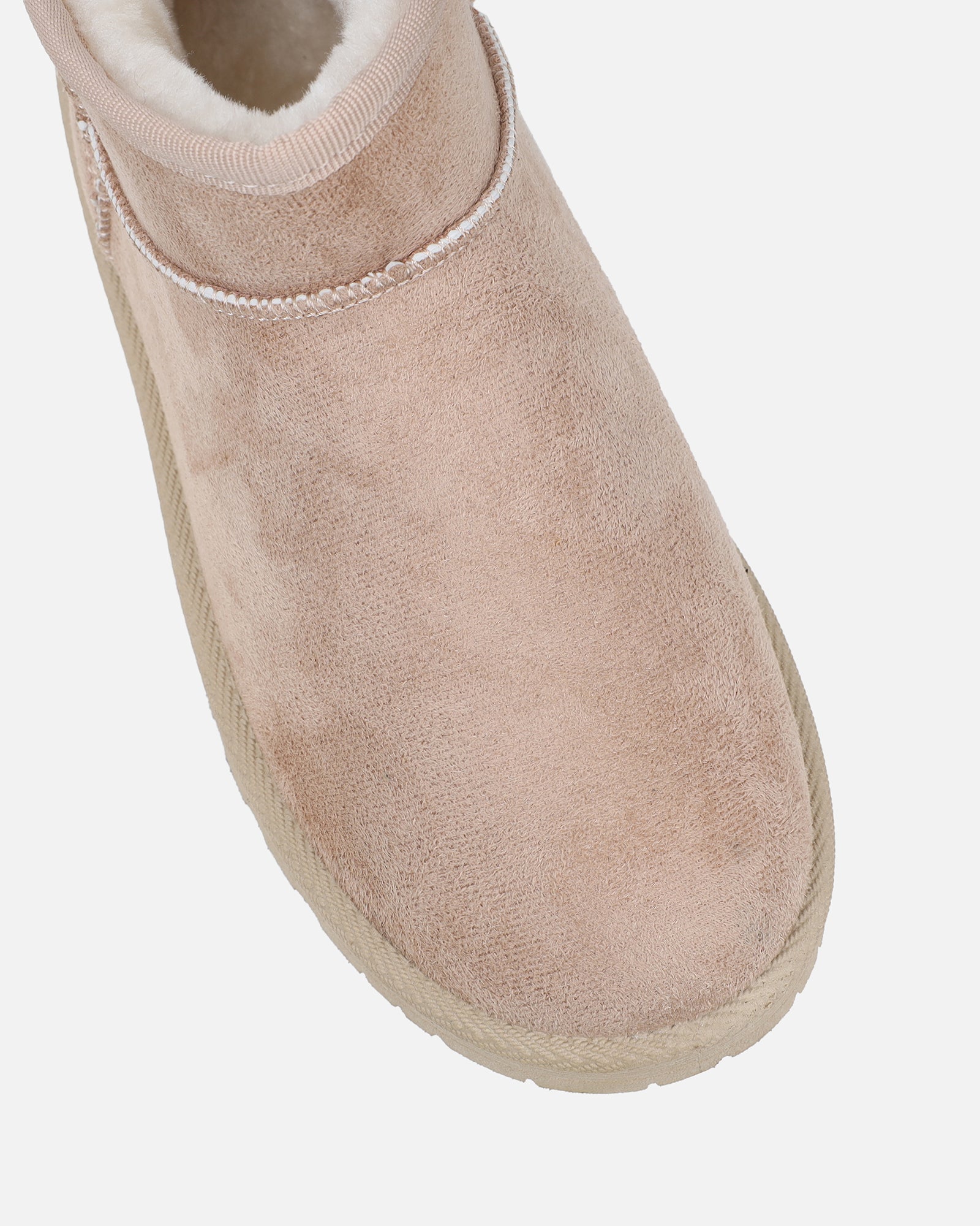 Cari Beige Faux Suede Ultra Low Boots