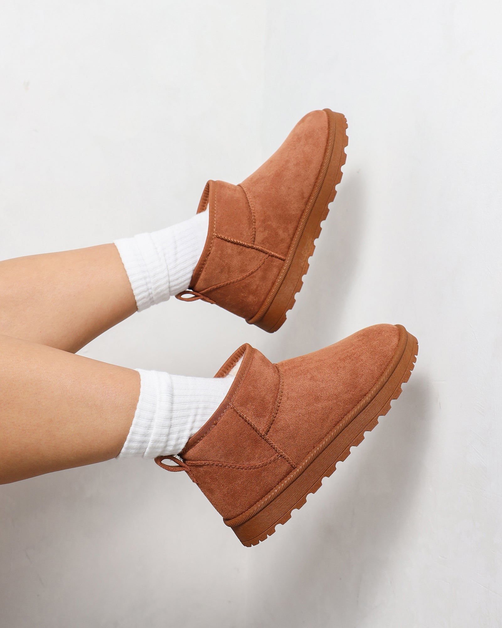 Cari Tan Faux Suede Ultra Low Boots