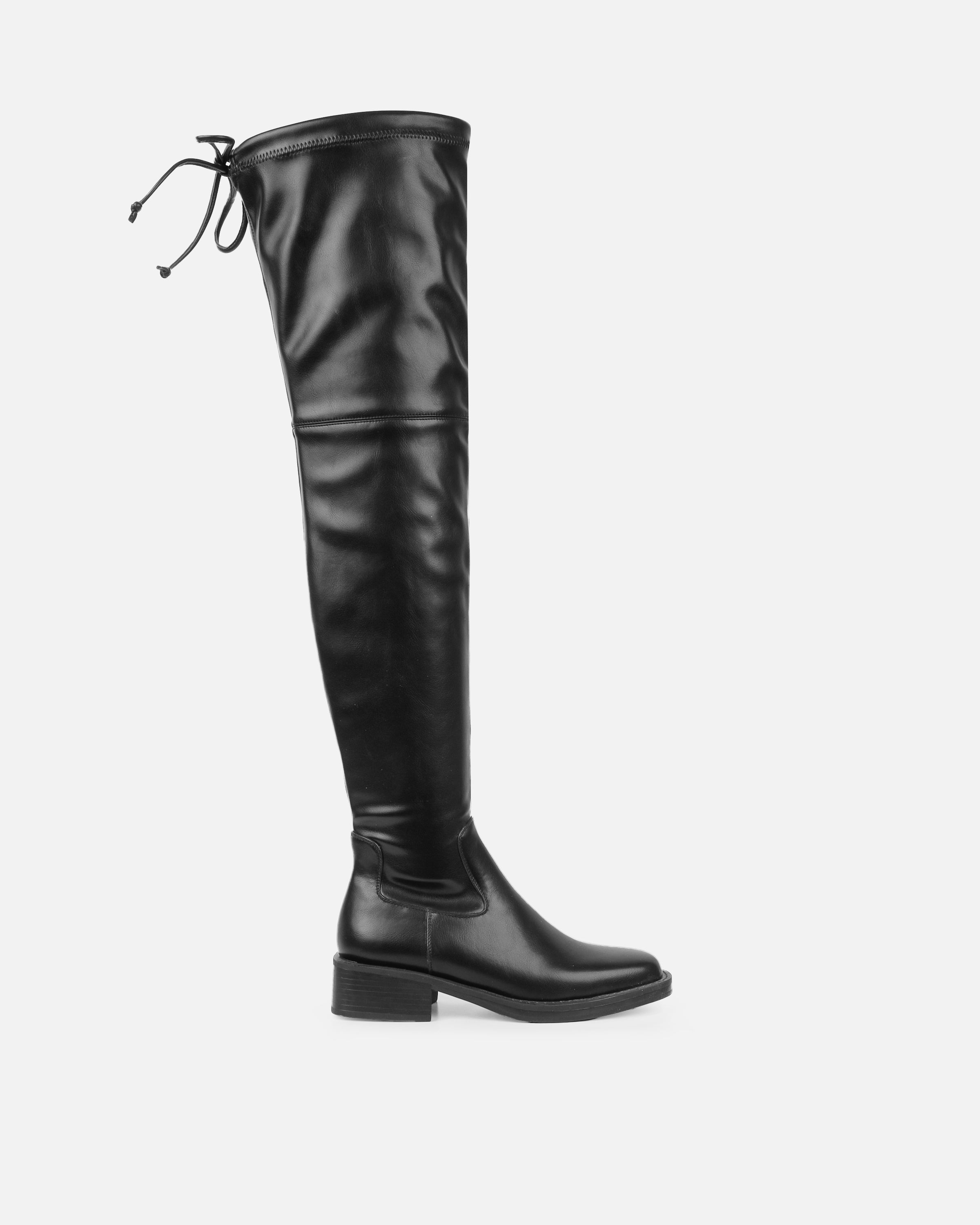 Dustin Black Stretch Flat Over The Knee Boots