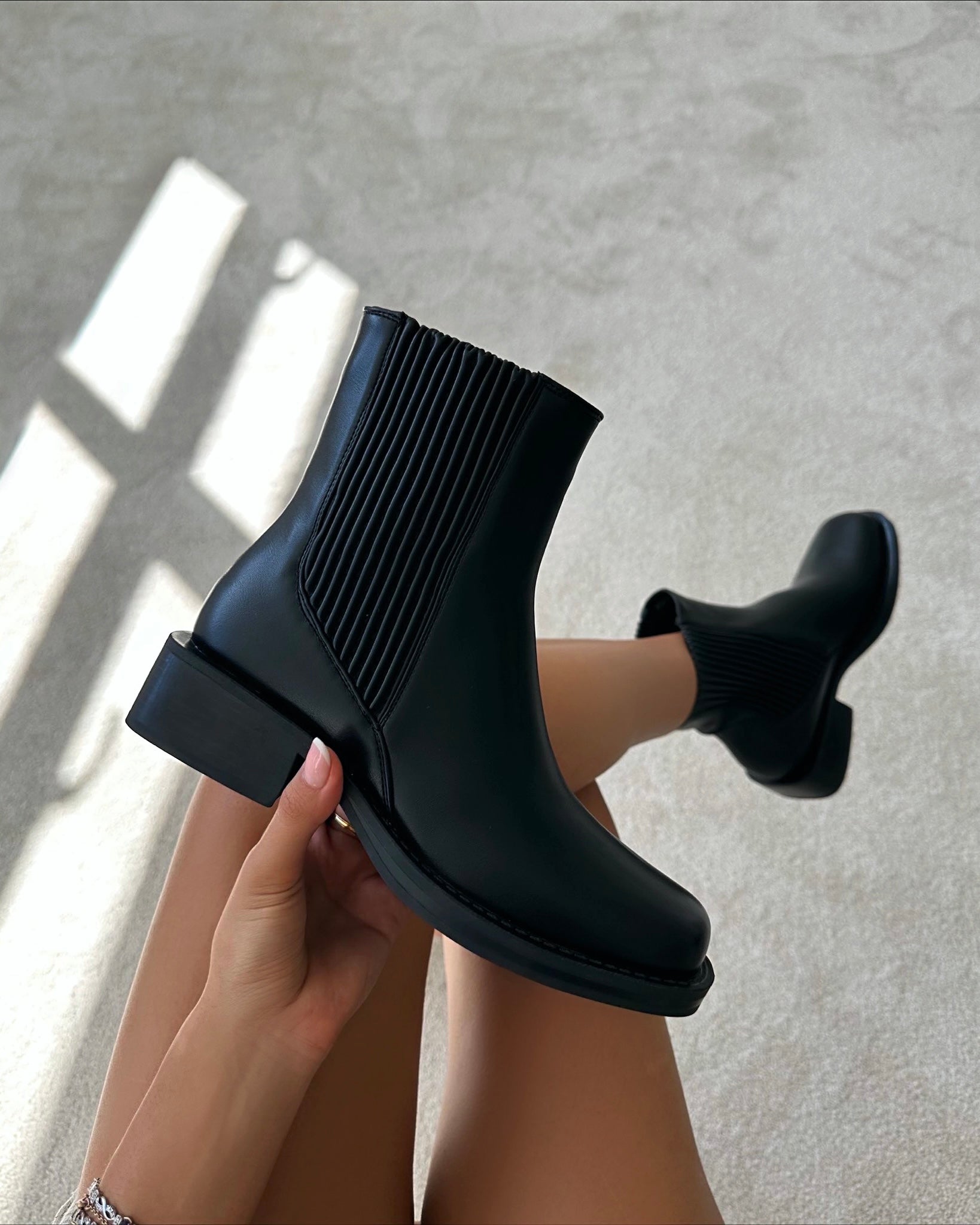 Leroy Black Flat Ankle Boots