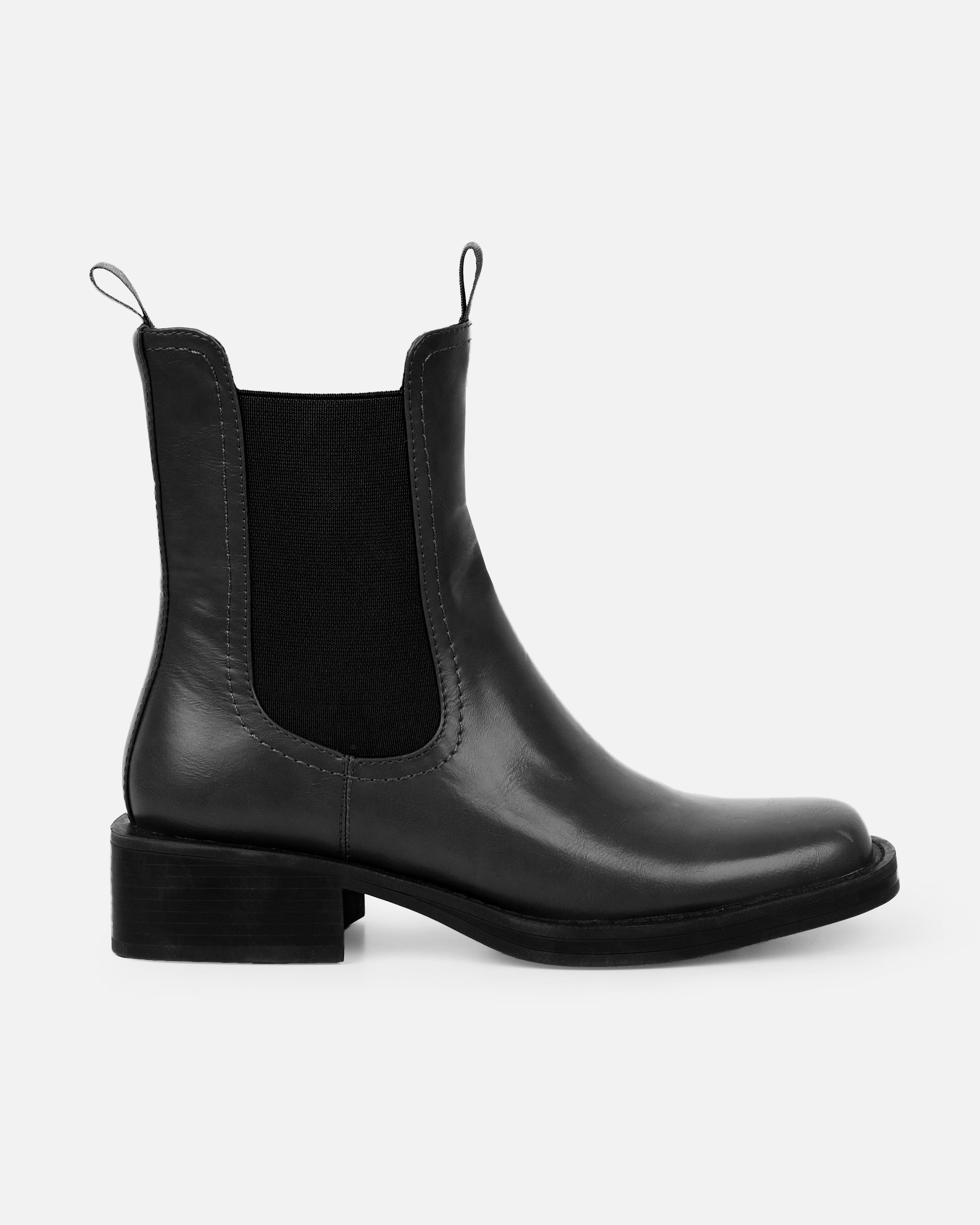 Walter Black Flat Ankle Boots