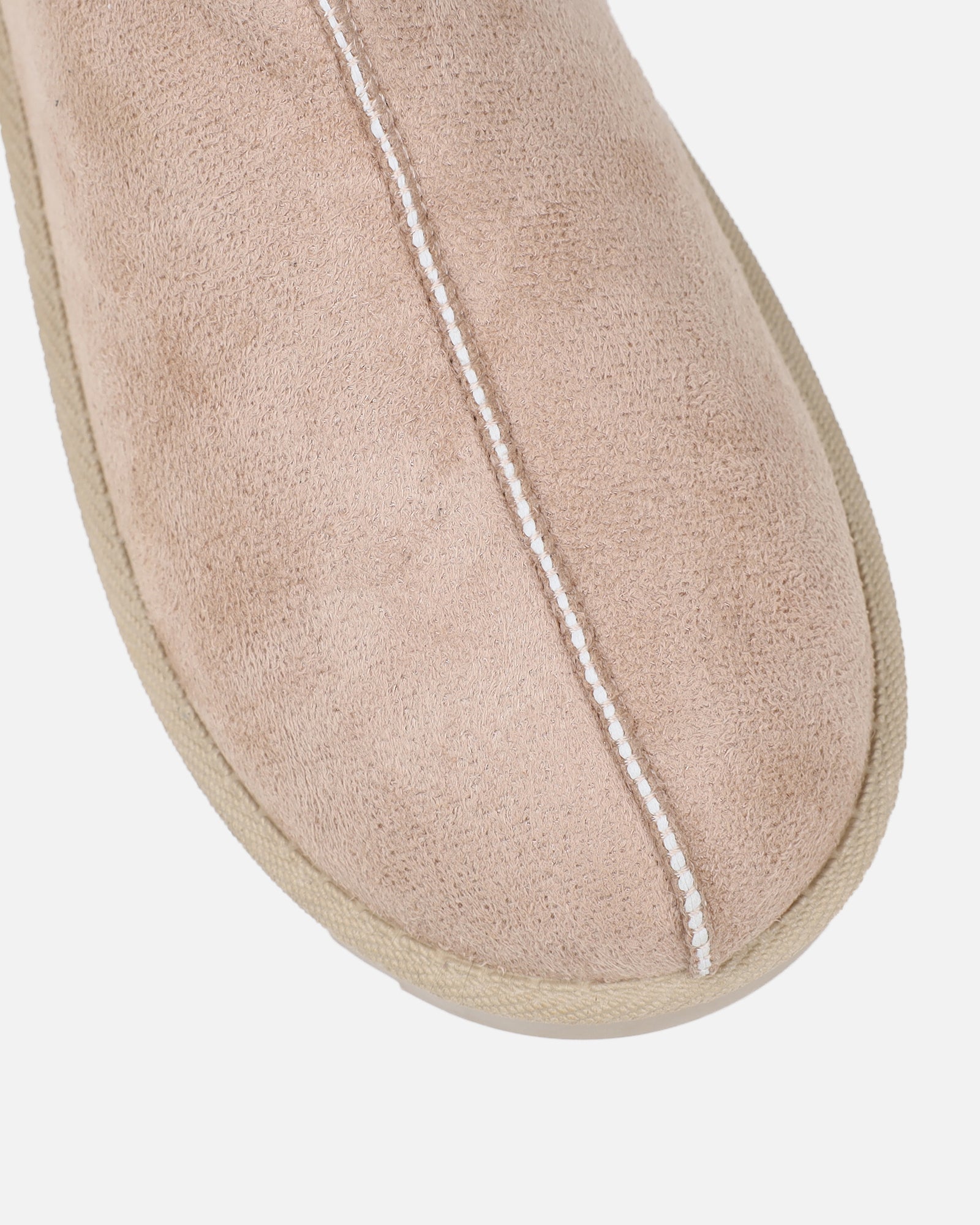 Cece Beige Faux Suede Slippers