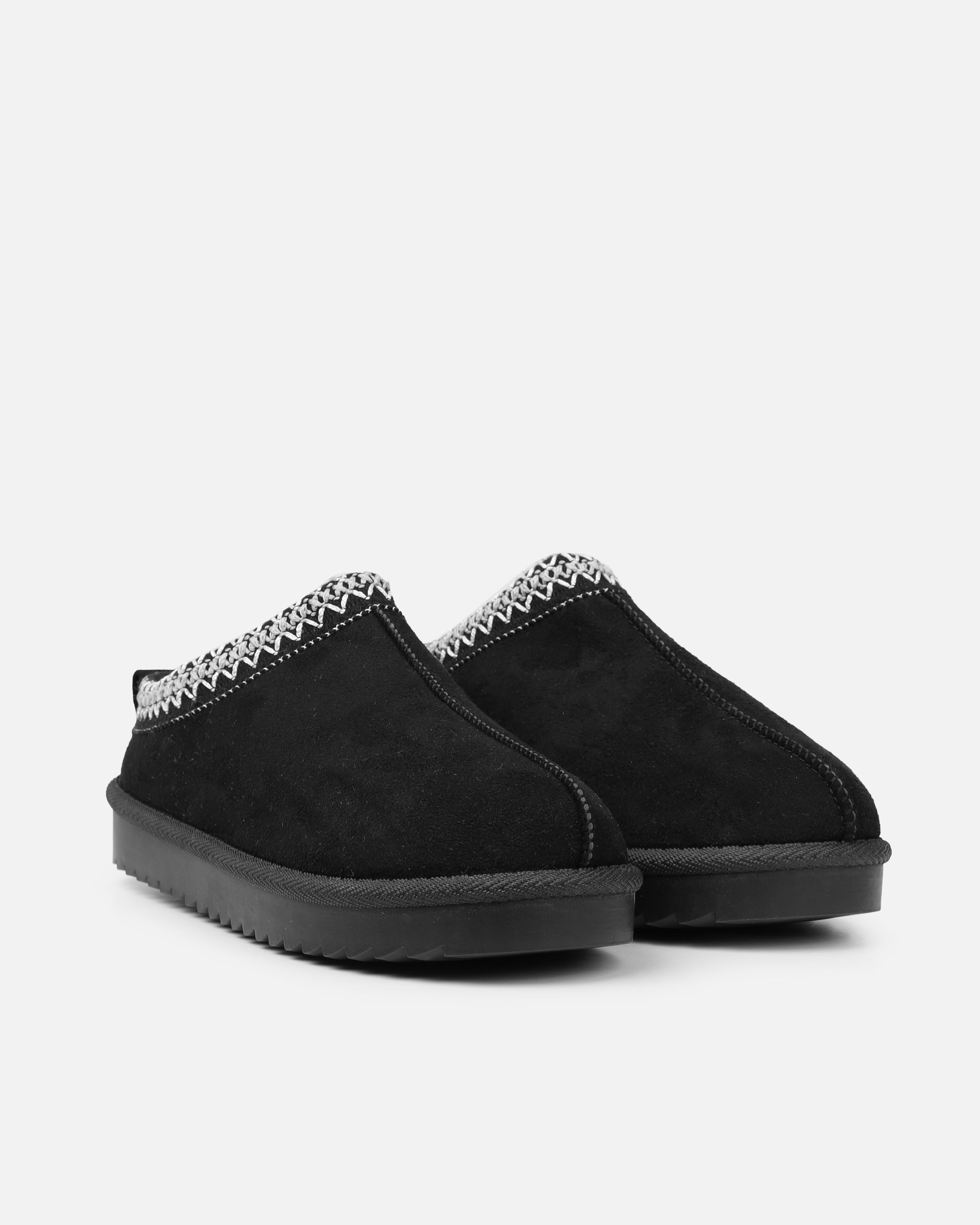 Cece Black Faux Suede Slippers