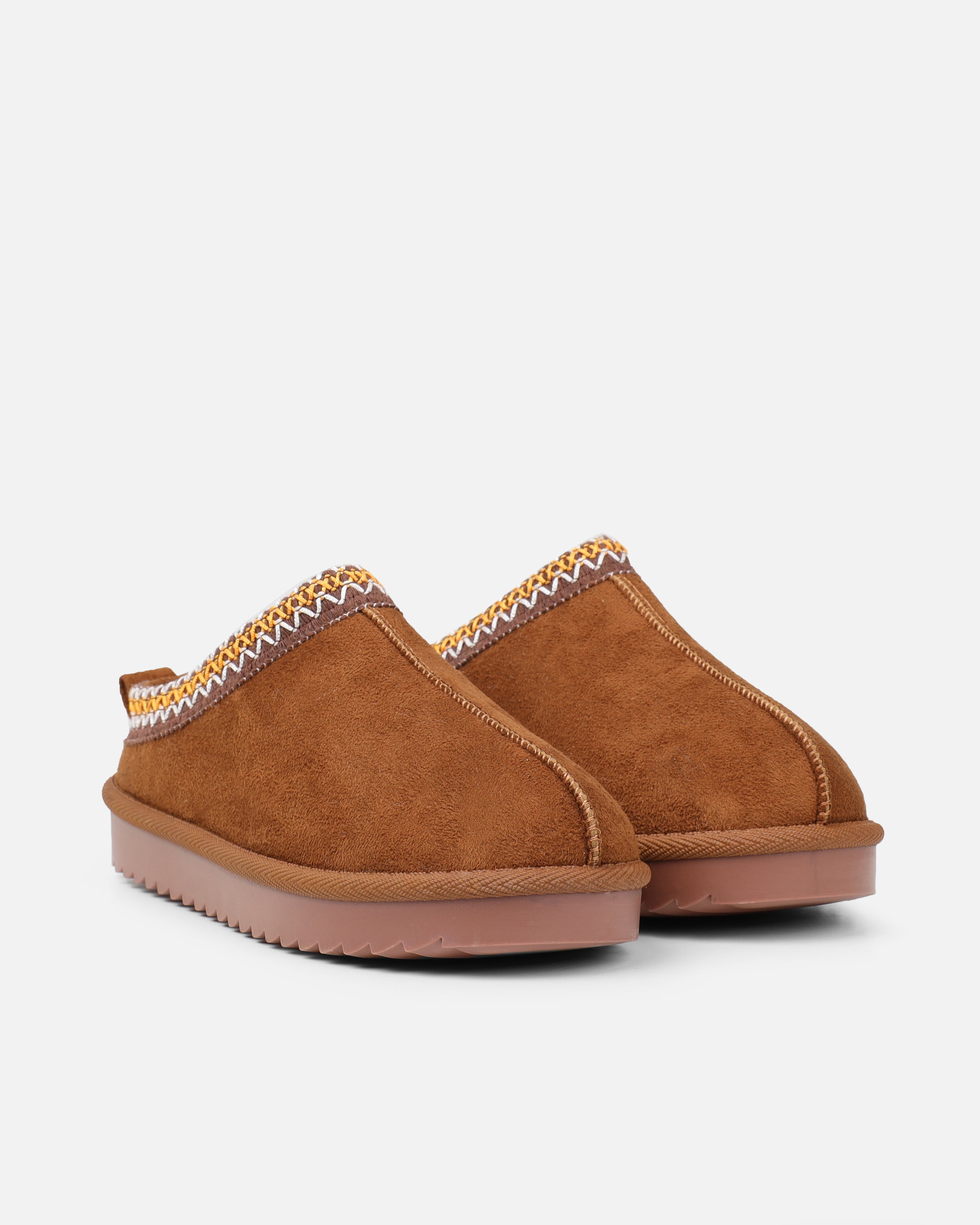 Cece Camel Faux Suede Slippers