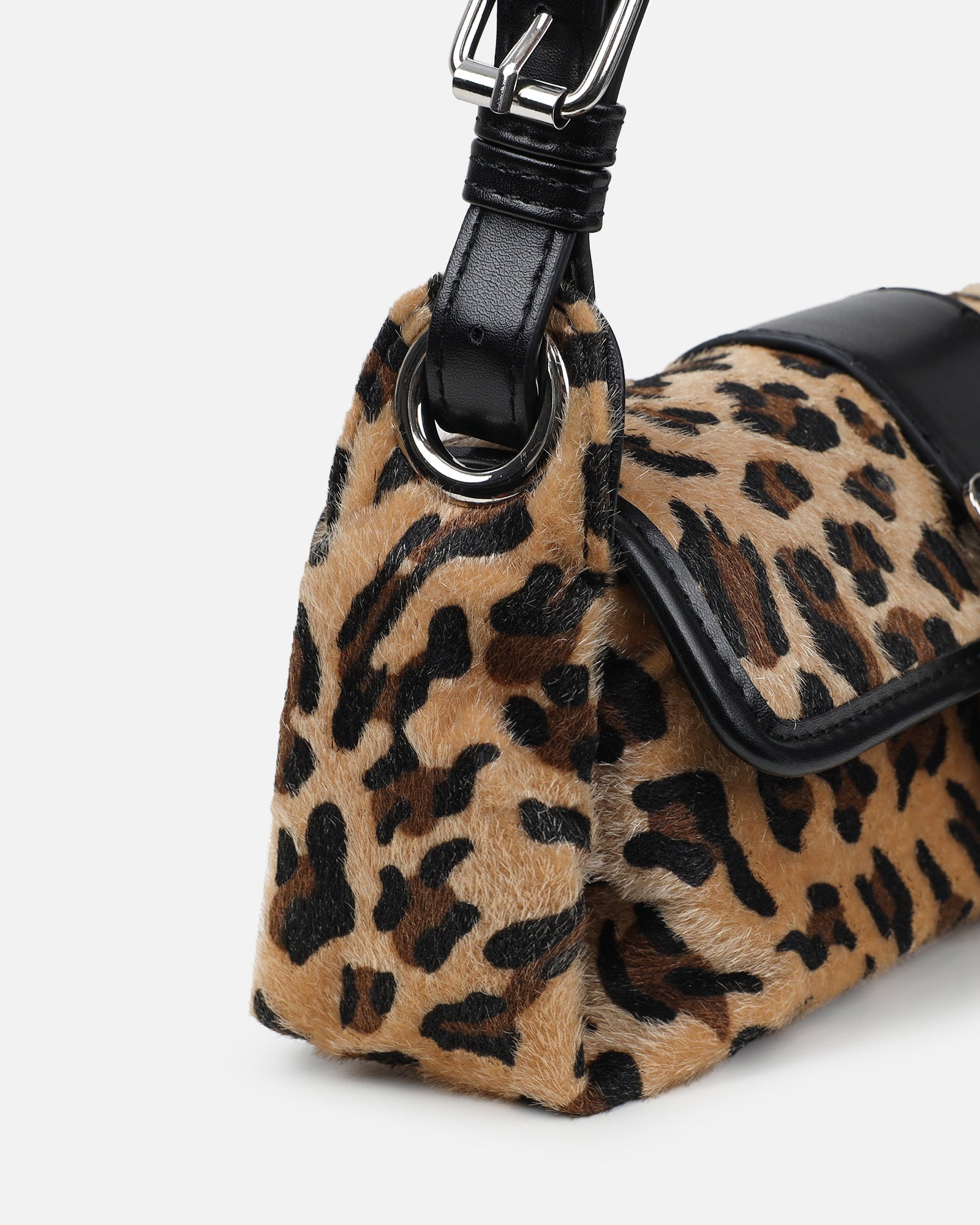 Ceri Leopard Print Buckle Detail Shoulder Bag