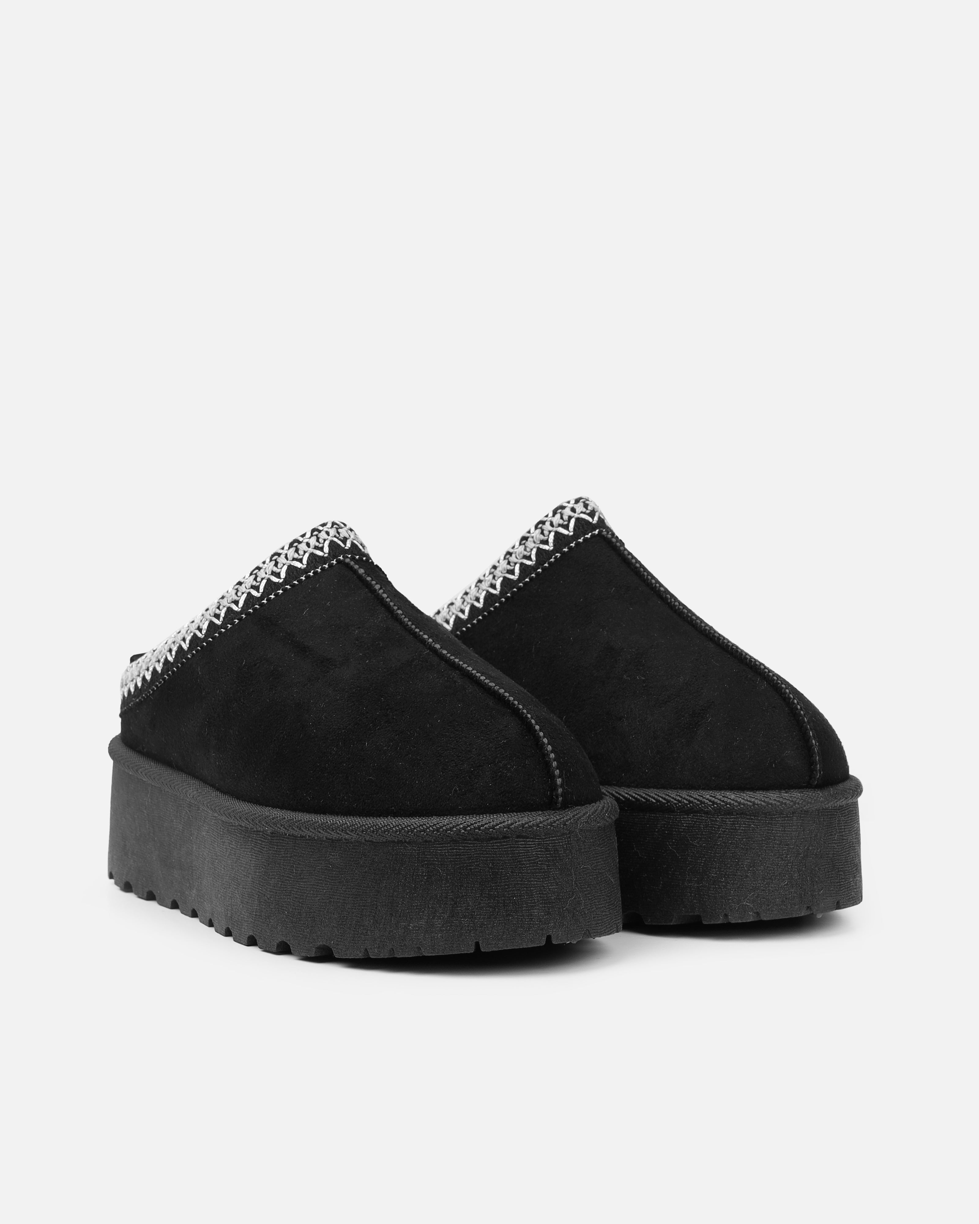 Coko Black Faux Suede Flatform