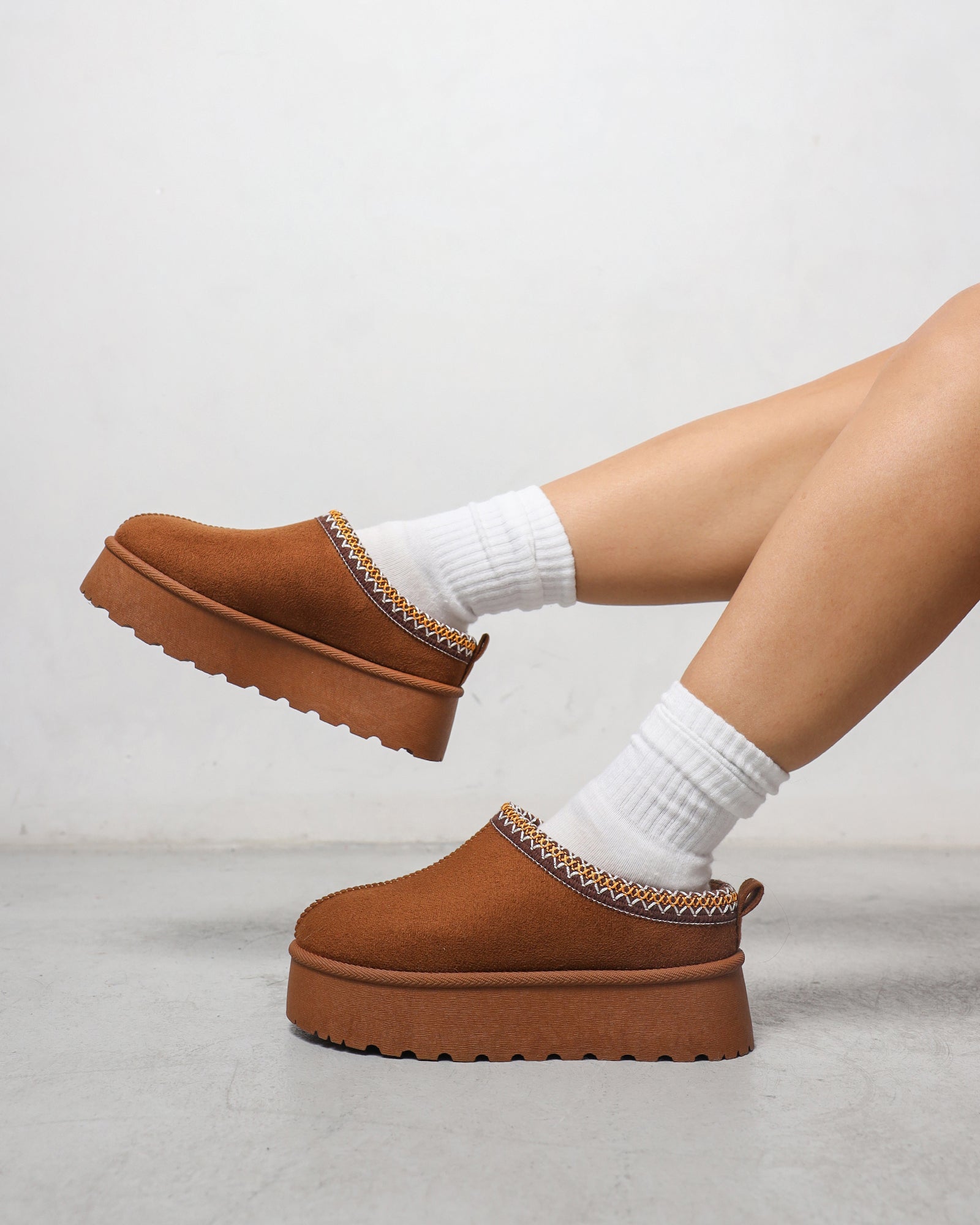 Coko Tan Faux Suede Flatform