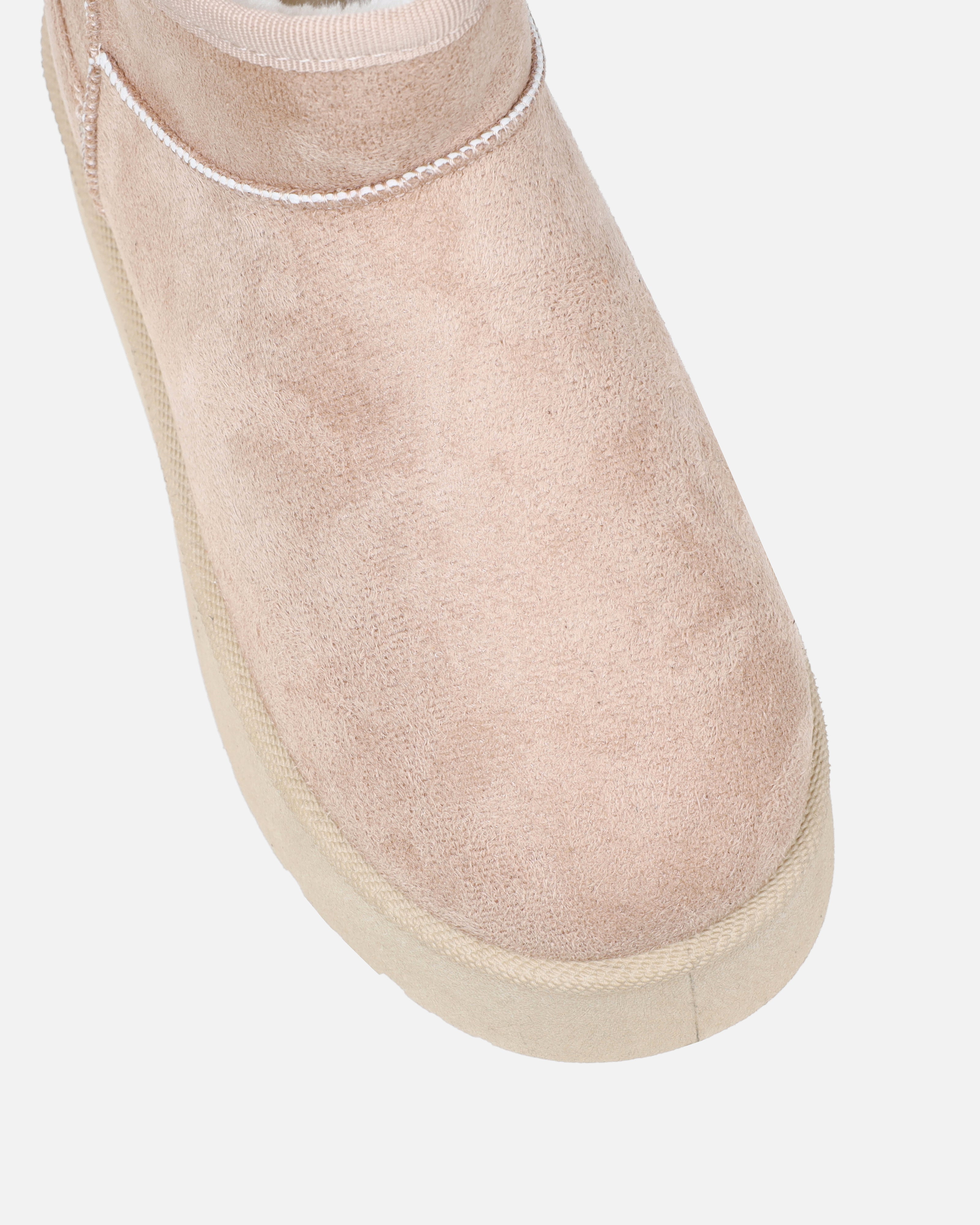 Cori Beige Faux Suede Flatform Boots