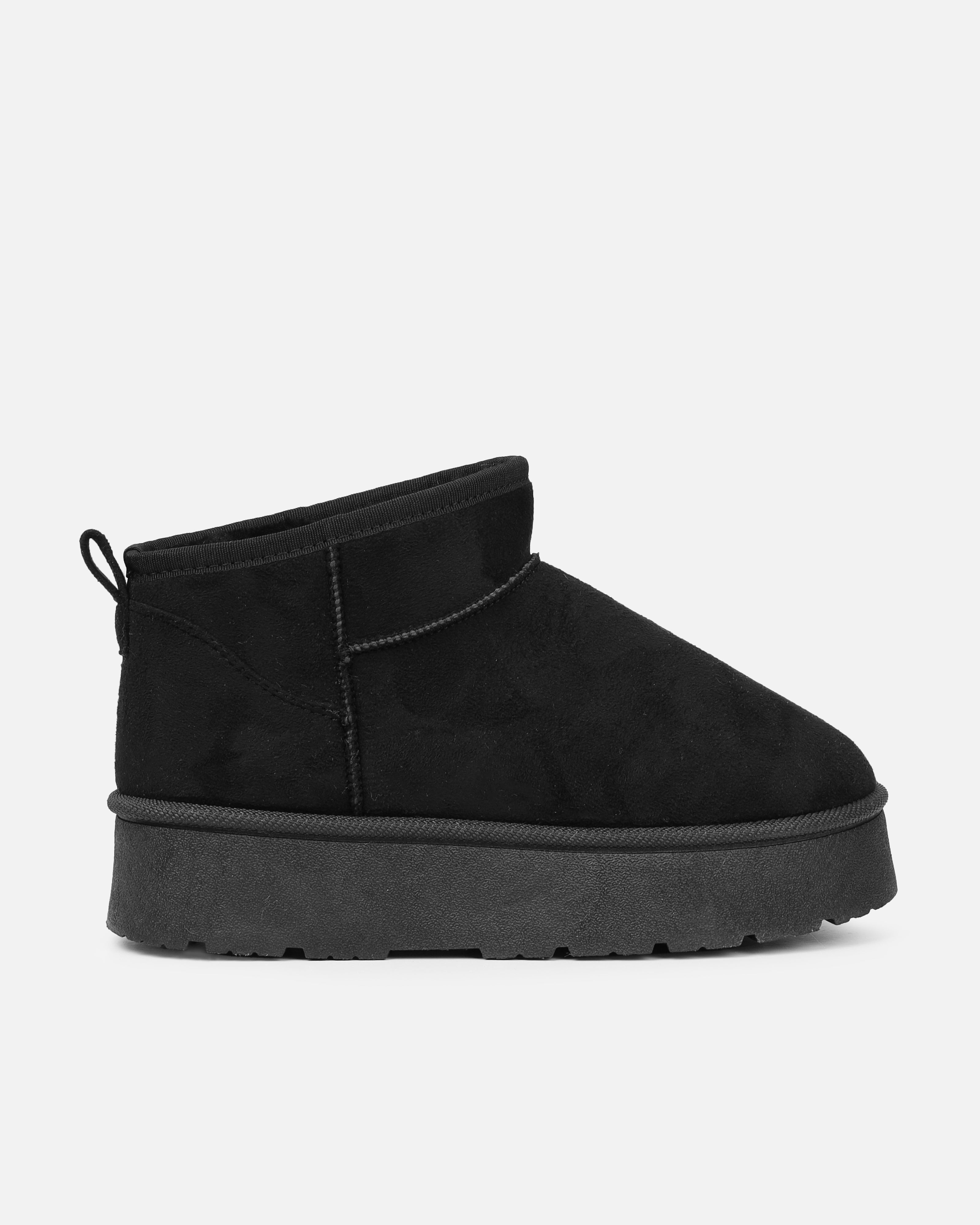 Cori Black Faux Suede Flatform Boots