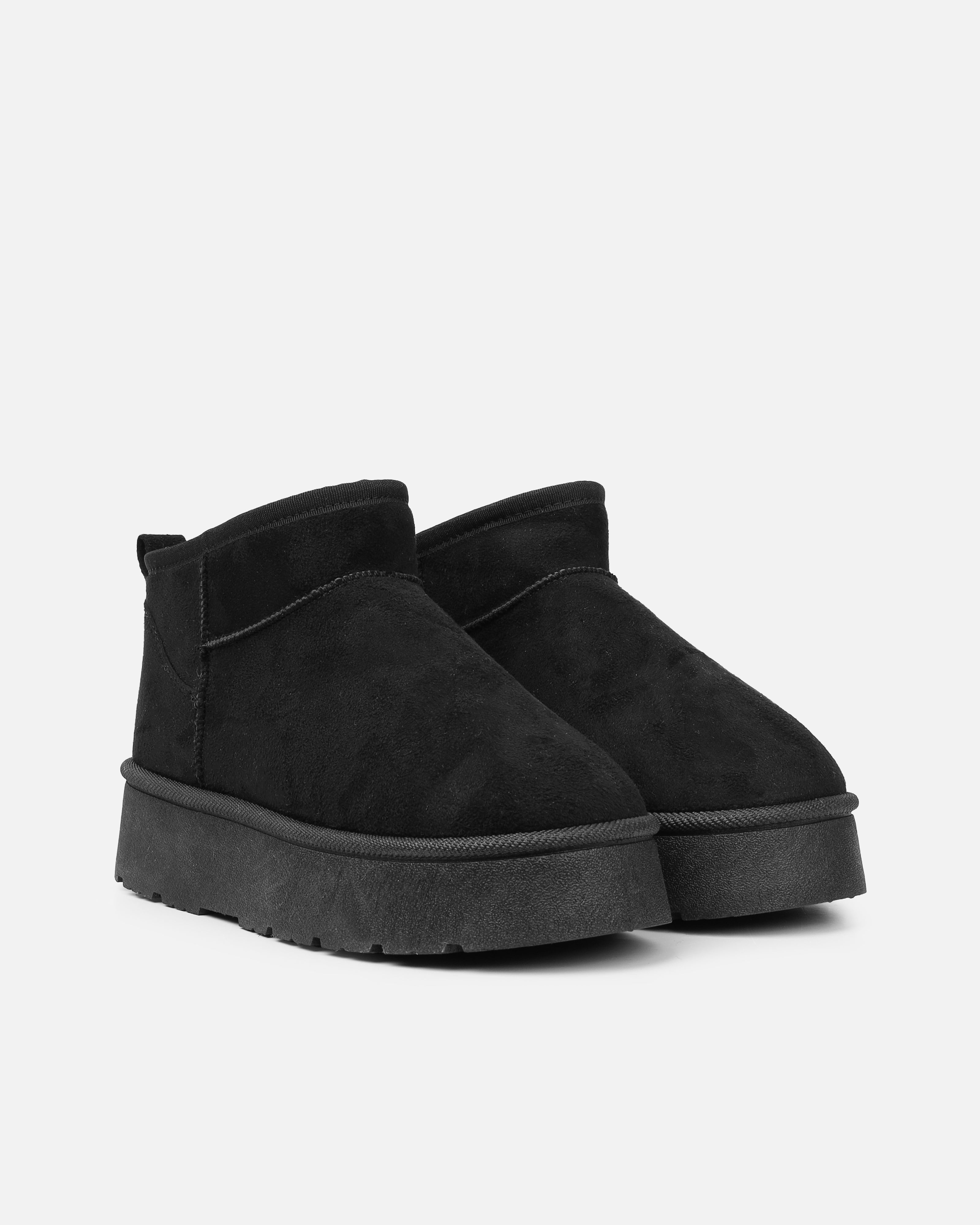 Cori Black Faux Suede Flatform Boots