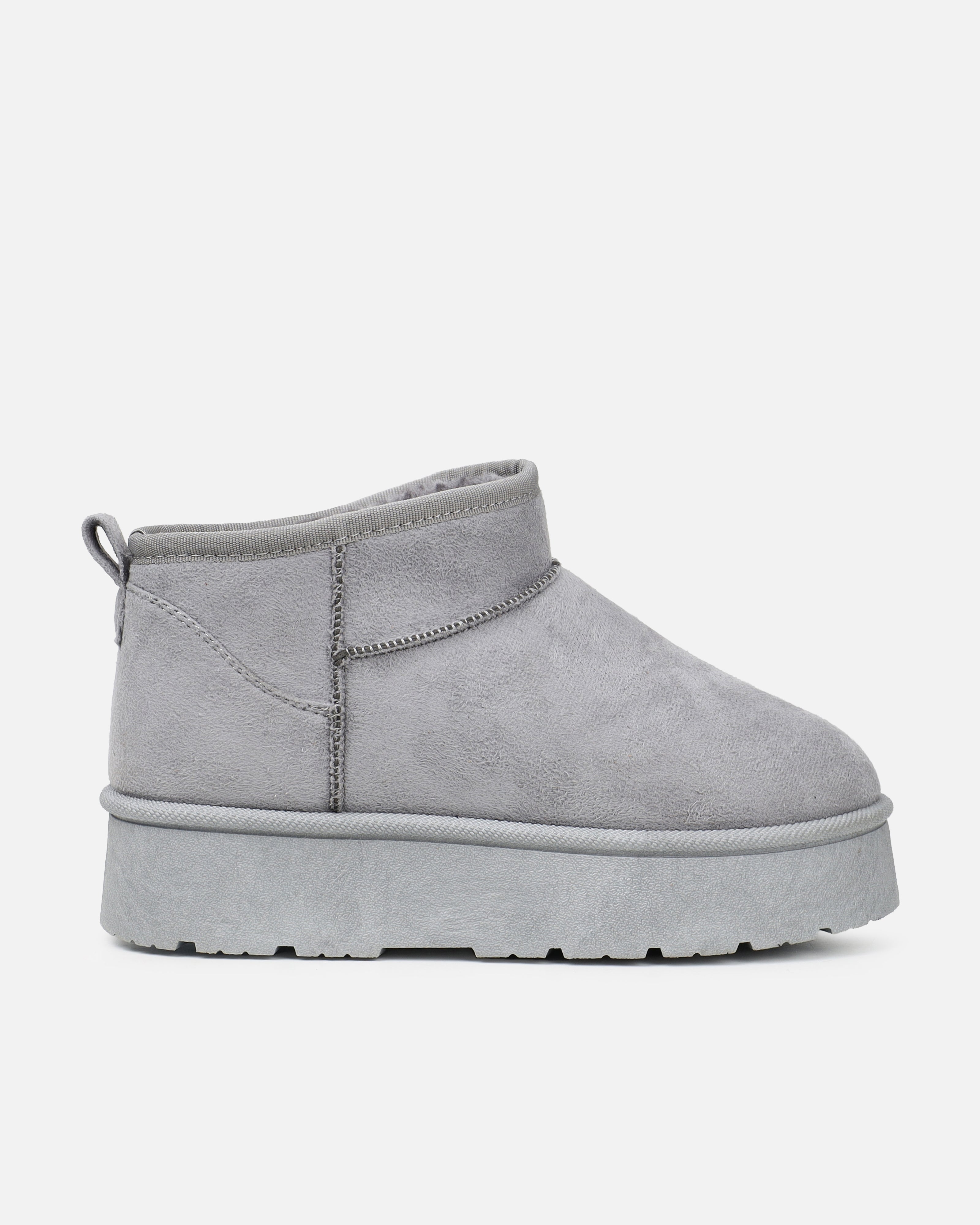 Cori Grey Faux Suede Flatform Boots
